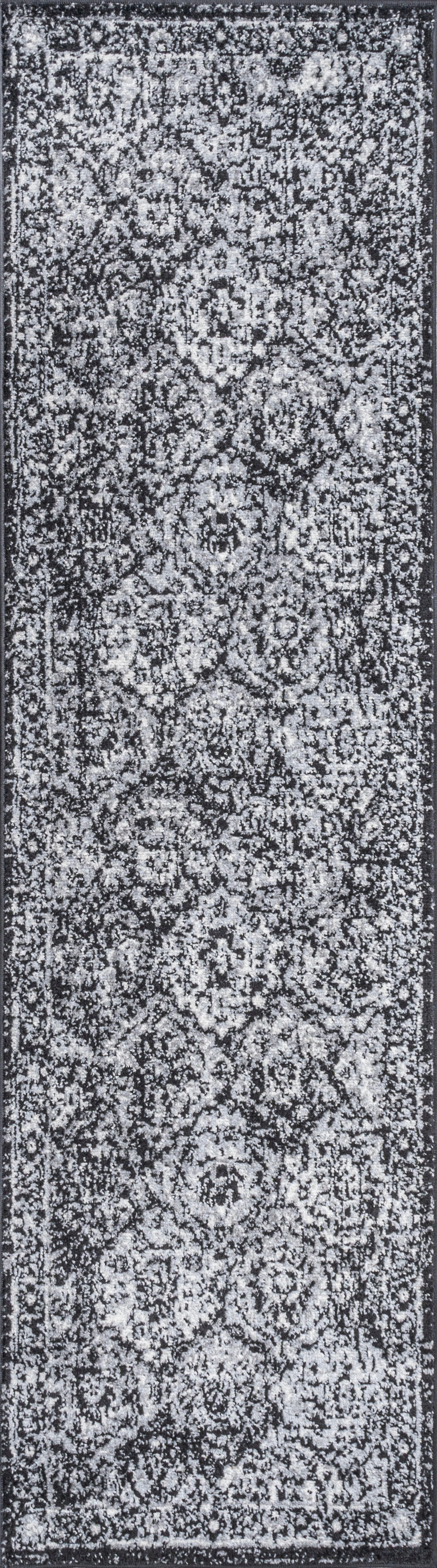 Jonathan Y Persian 2' x 8' Area Rug, Black/Ivory, large