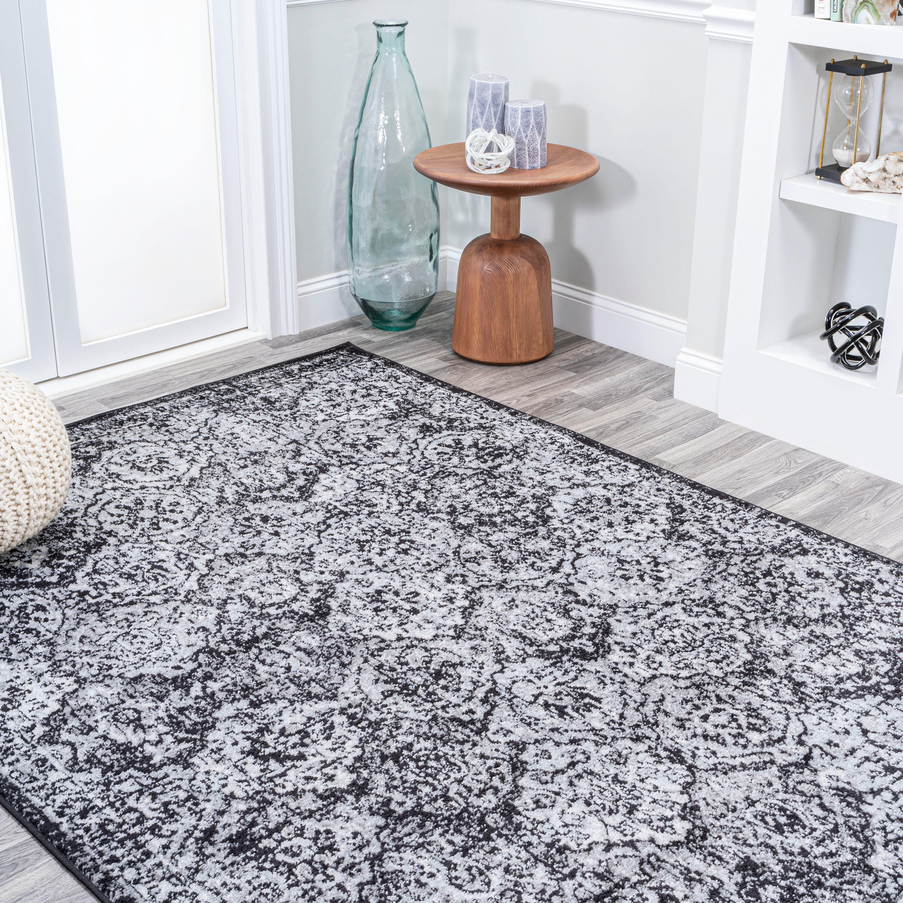 Jonathan Y Persian 3' x 5' Area Rug, Black/Ivory, large
