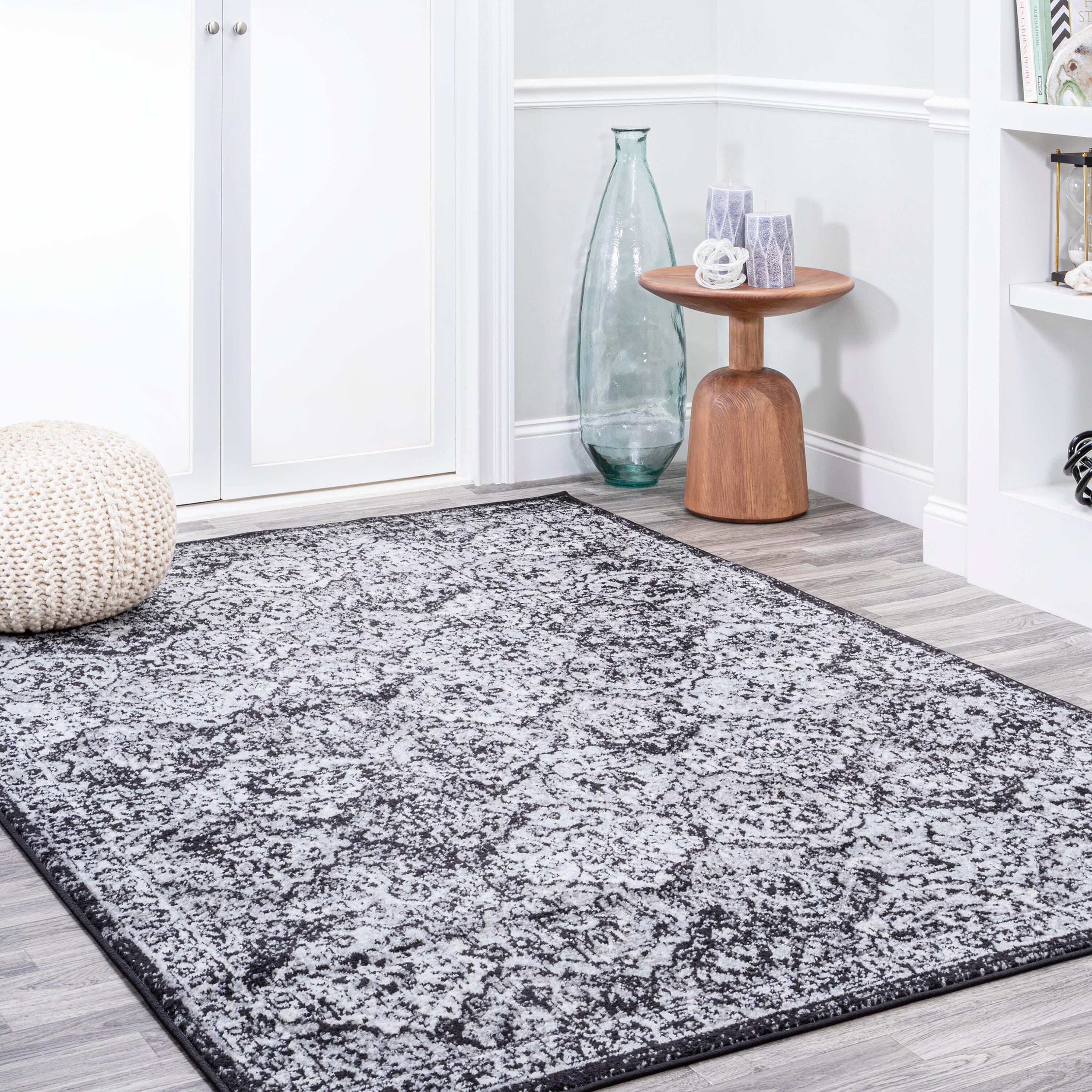 Jonathan Y Persian 5' x 8' Area Rug, Black/Ivory, large