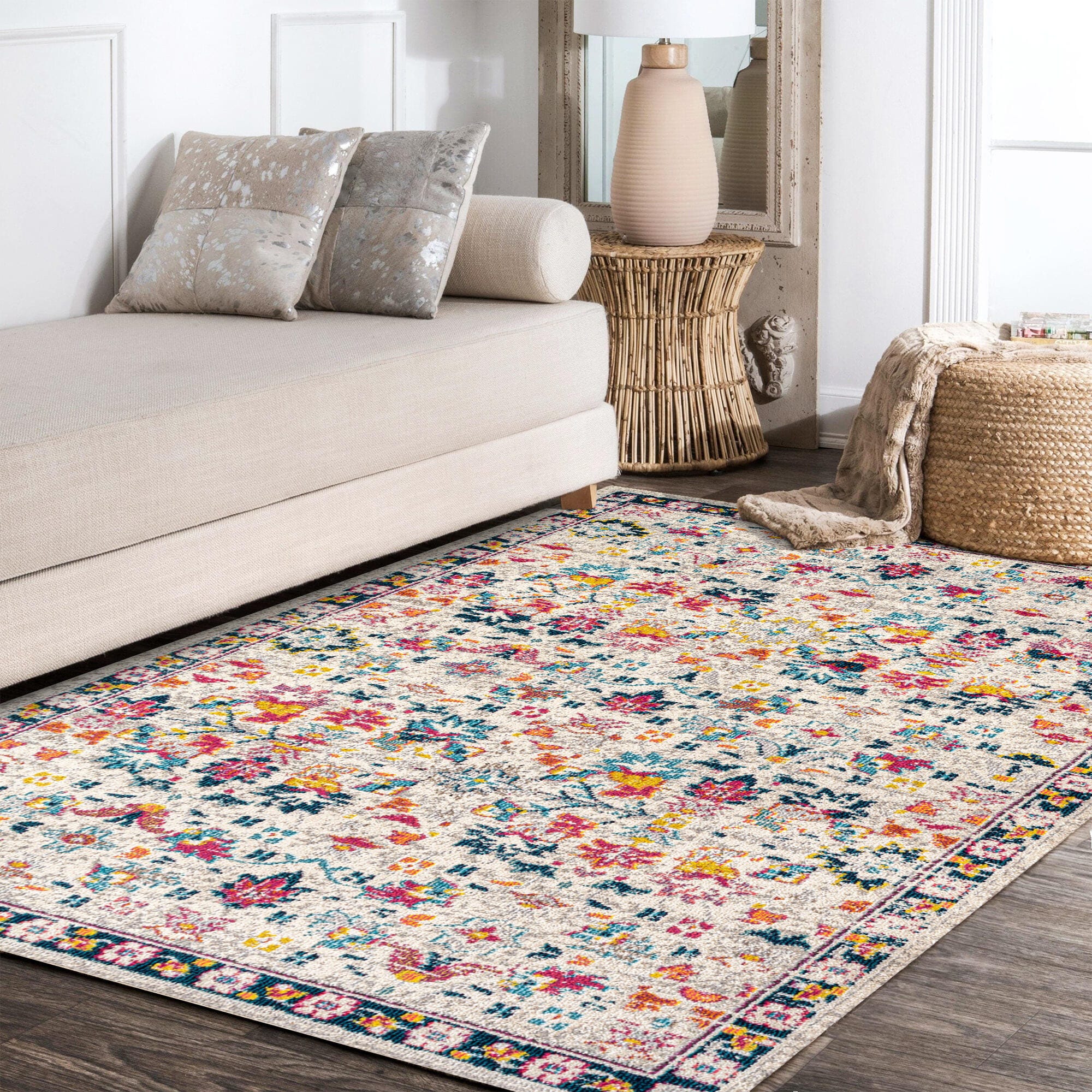 Jonathan Y Persian 5' x 8' Area Rug, Beige/Multi, large