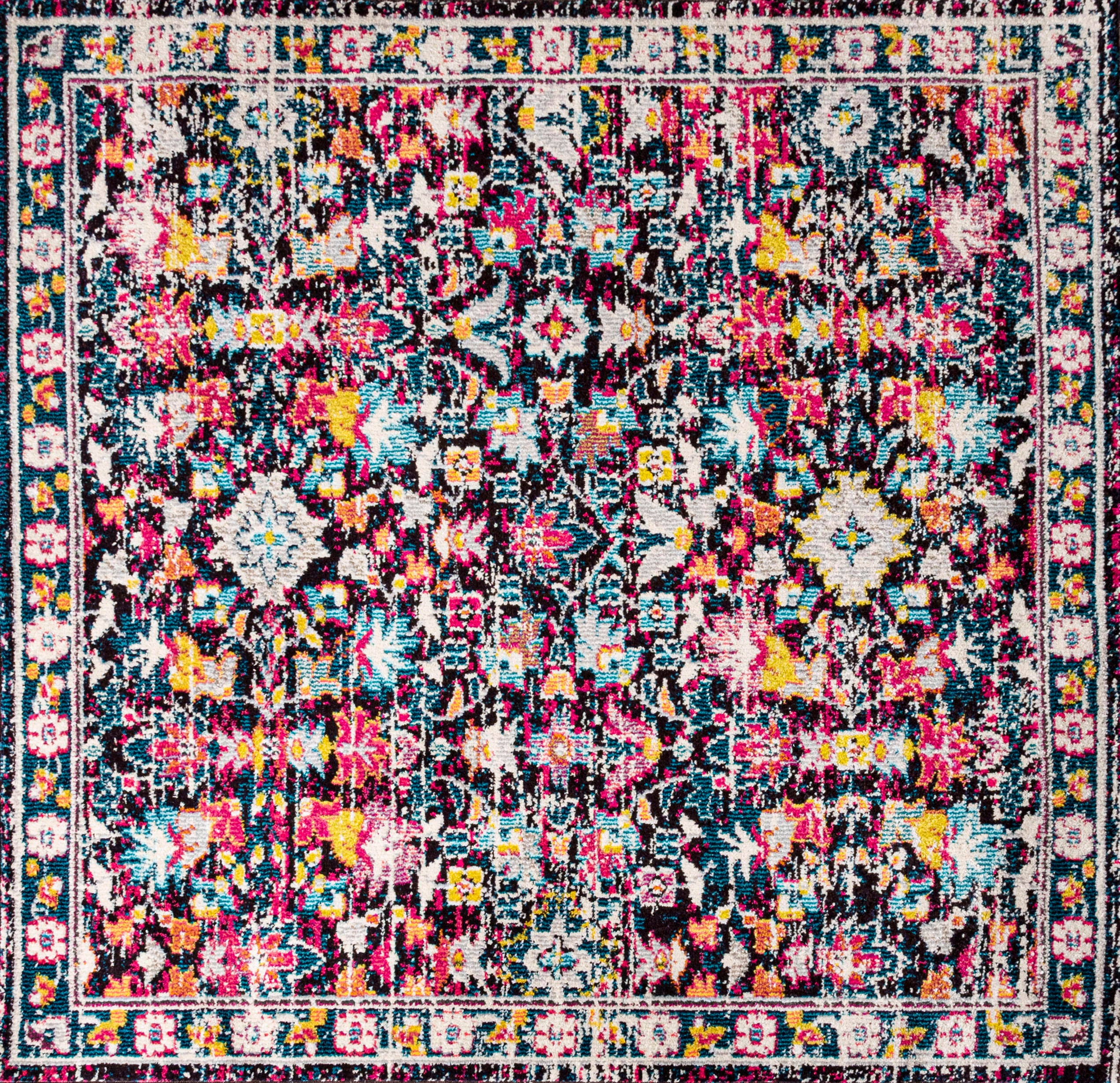 Jonathan Y Persian 5' x 5' Area Rug, Blue, large
