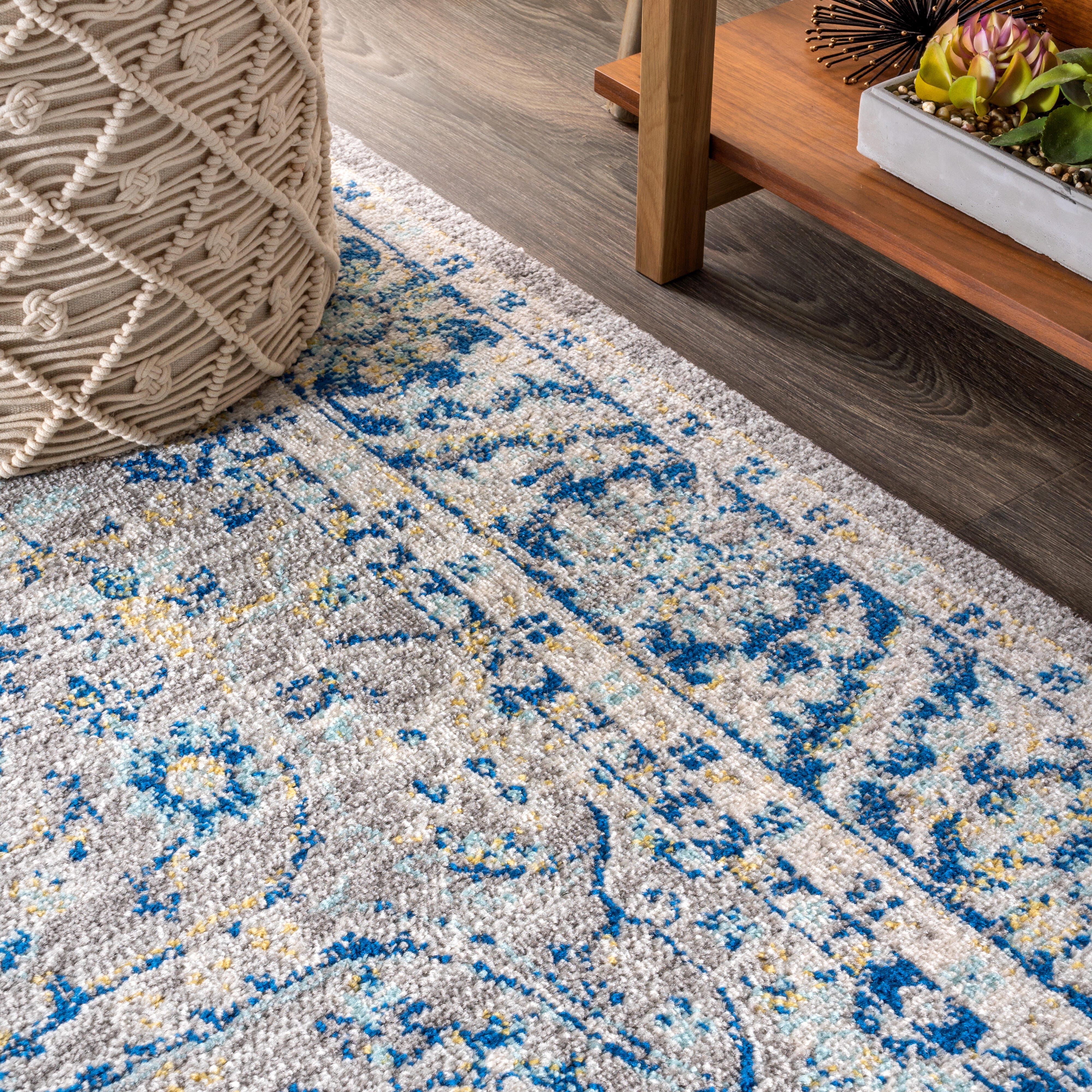 Jonathan Y 3' x 5' Floral Area Rug, Gray, large