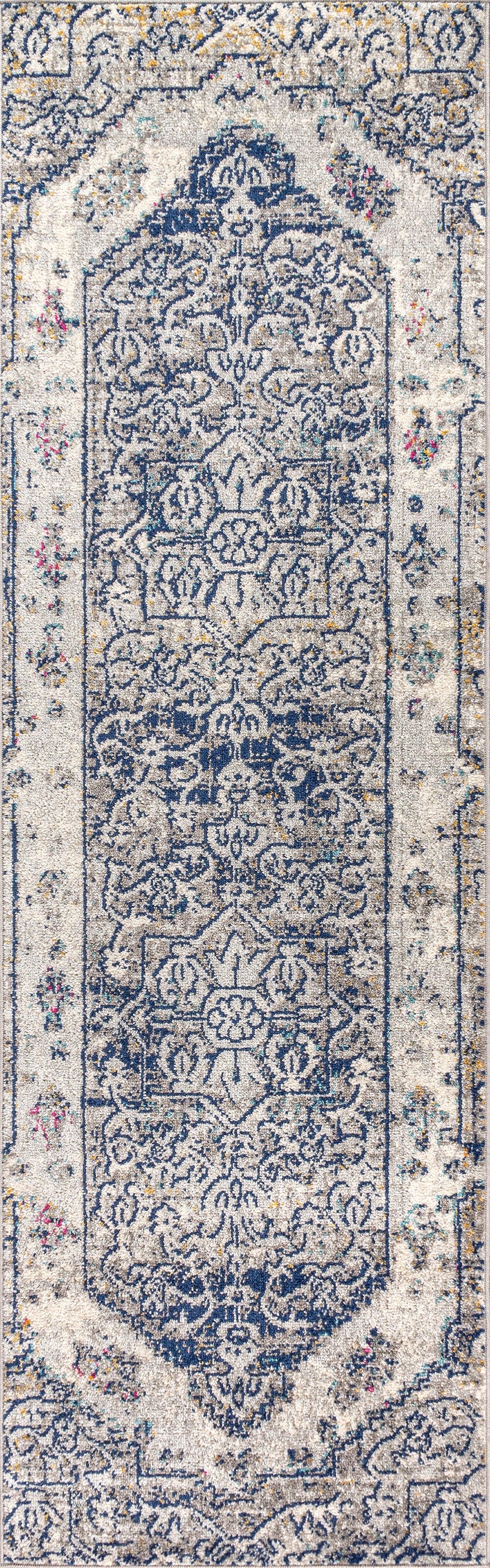 Jonathan Y Persian 2' x 8' Medallion Runner Rug, Blue, large