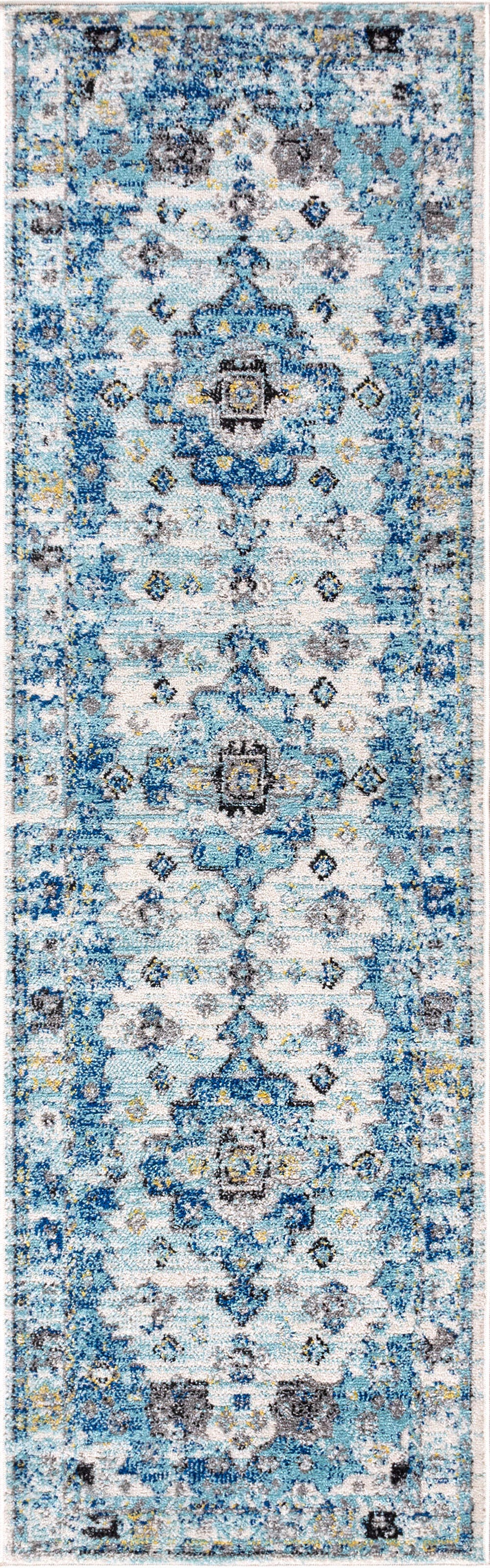 Jonathan Y Modern Persian 2' x 8' Medallion Runner Rug, Yellow, large