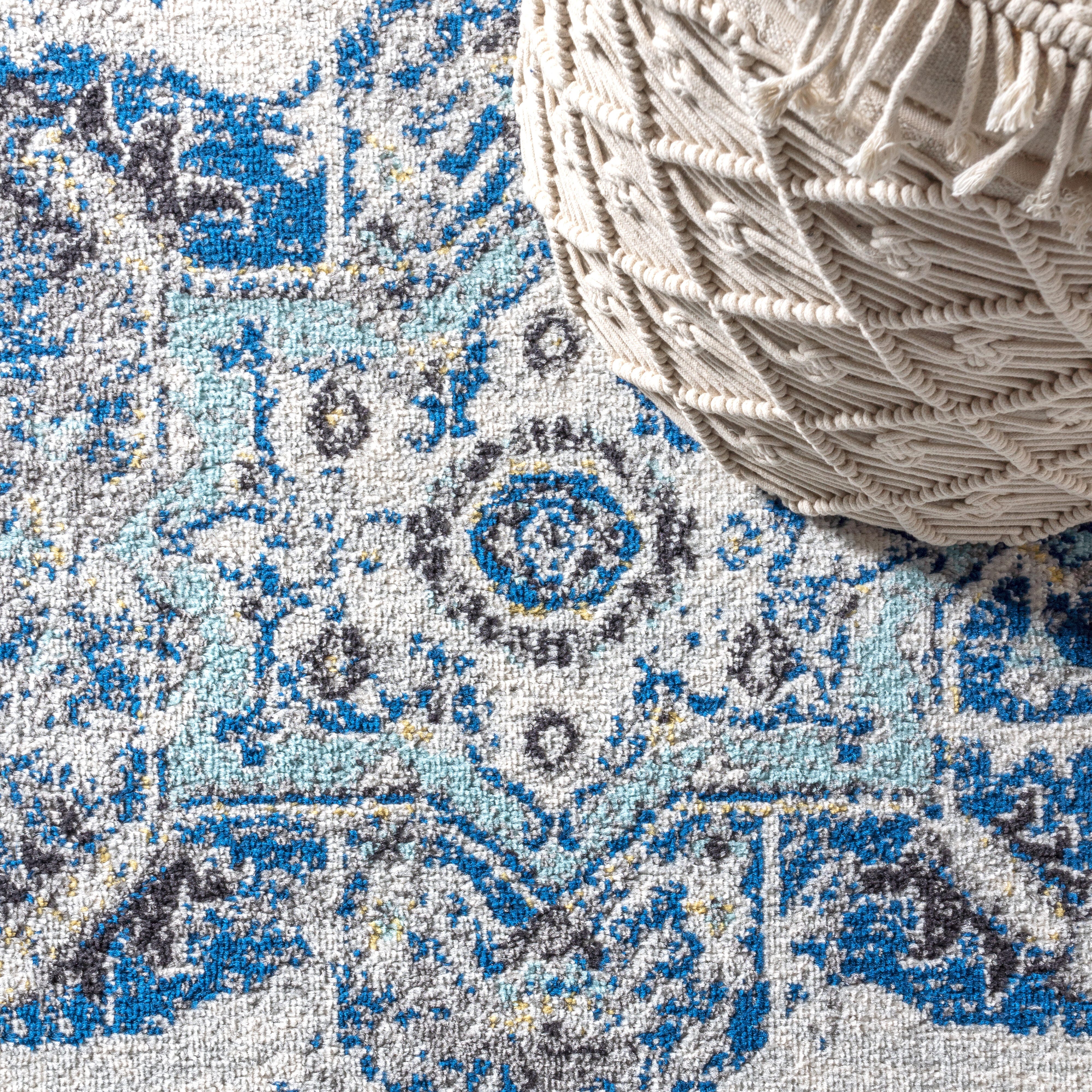 Jonathan Y 5' x 8' Medallion Area Rug, Cream, large