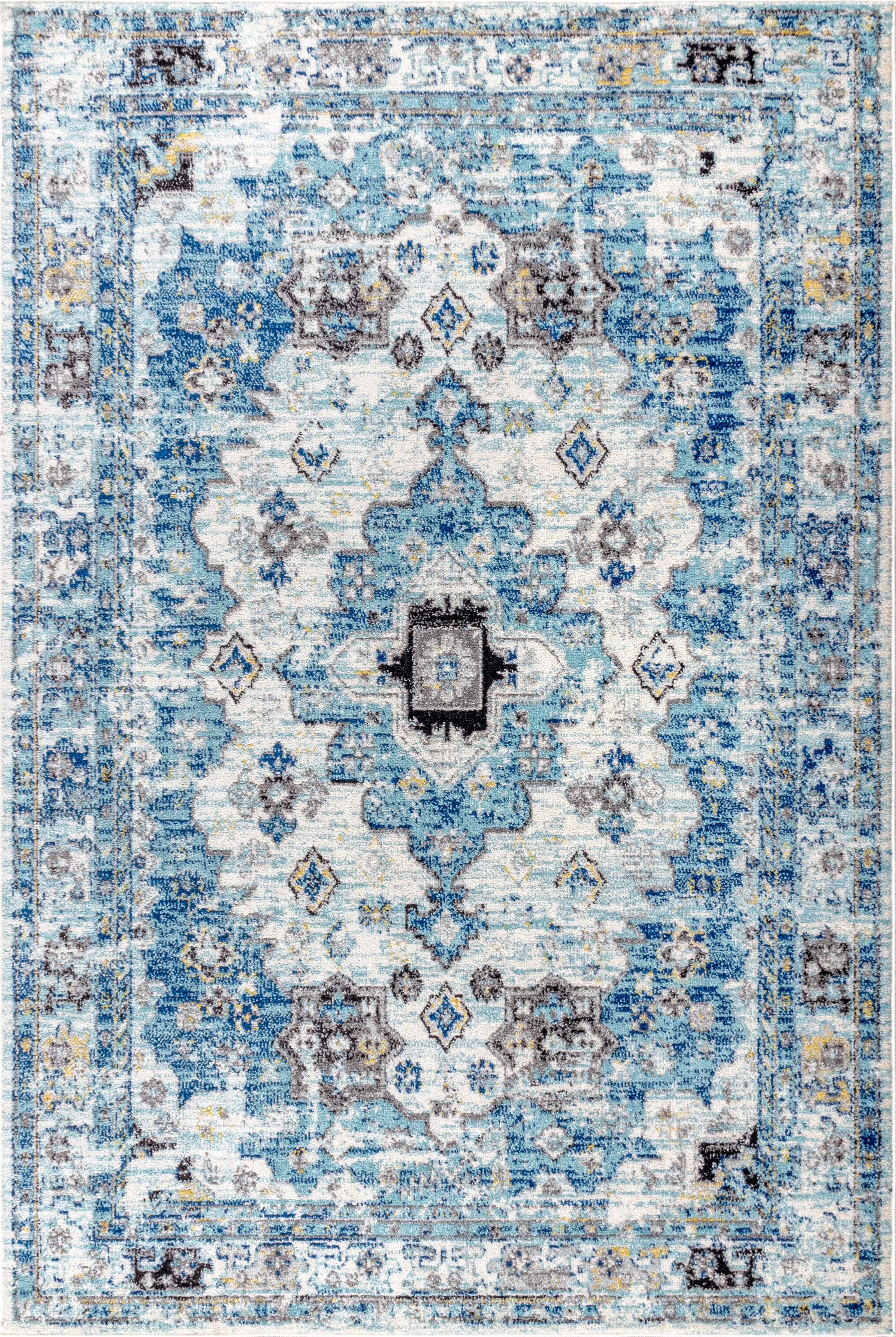 Jonathan Y Modern Persian 4' x 6' Medallion Area Rug, Yellow, large