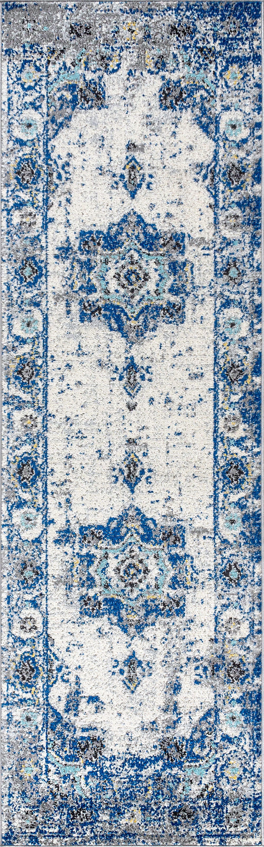 Jonathan Y 2' x 8' Medallion Runner Rug, Cream, large