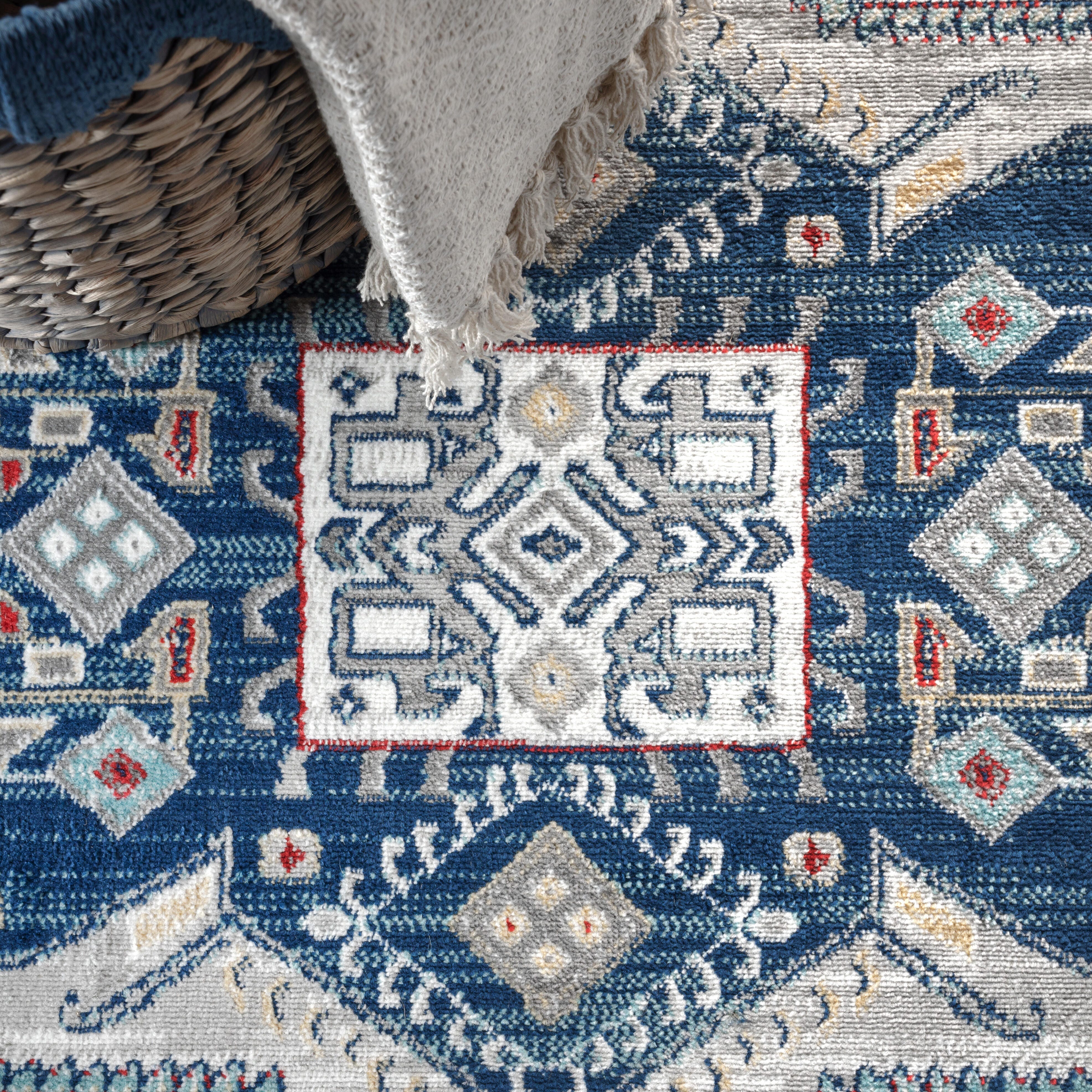 Jonathan Y Modern Persian 8' x 10' Area Rug, Dark Blue, large