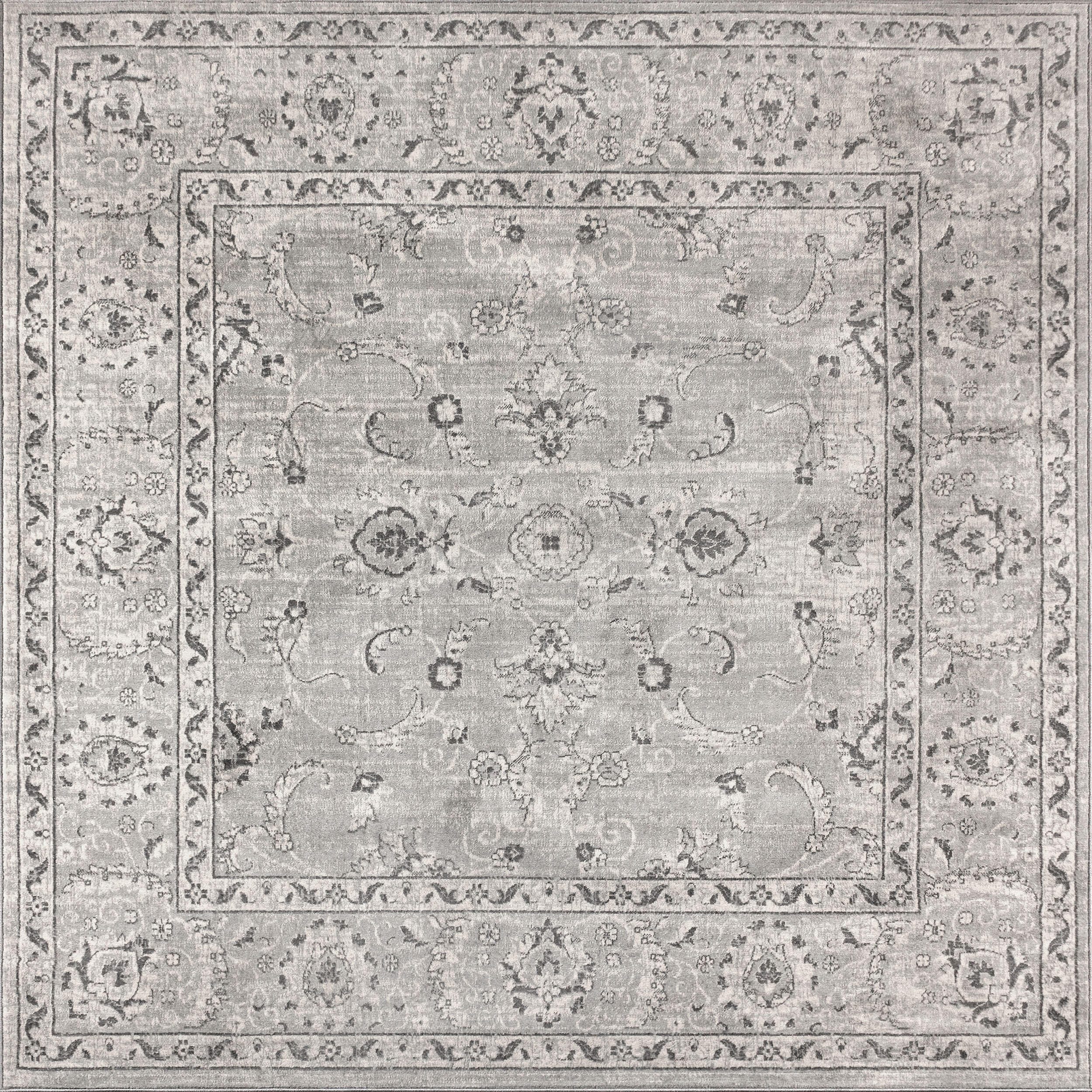 Jonathan Y Modern Persian 6' x 6' Area Rug, Gray, large