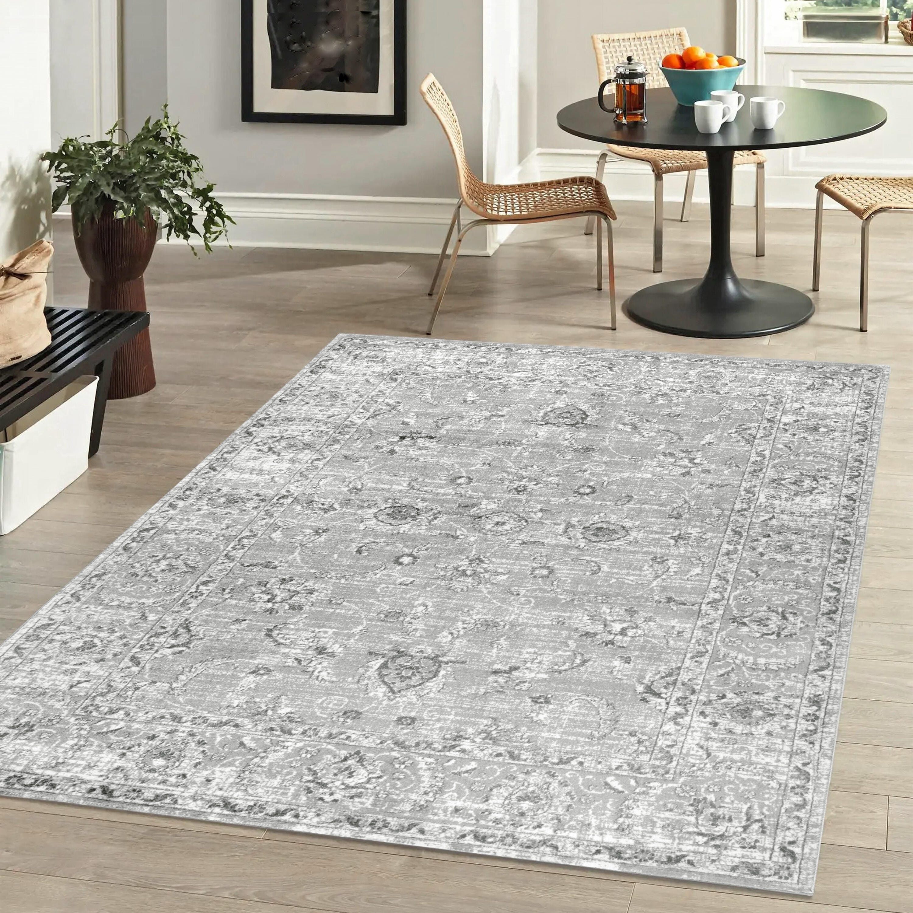 Jonathan Y Modern Persian 8' x 10' Area Rug, Light Gray, large