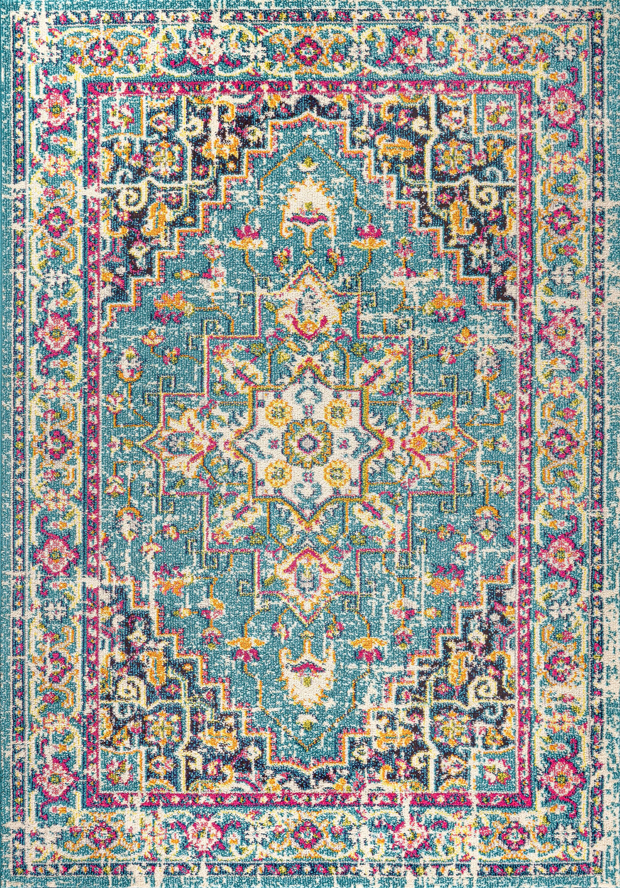 JONATHAN Y Brooklyn 3' x 5' Area Rug, Blue/Multi, large
