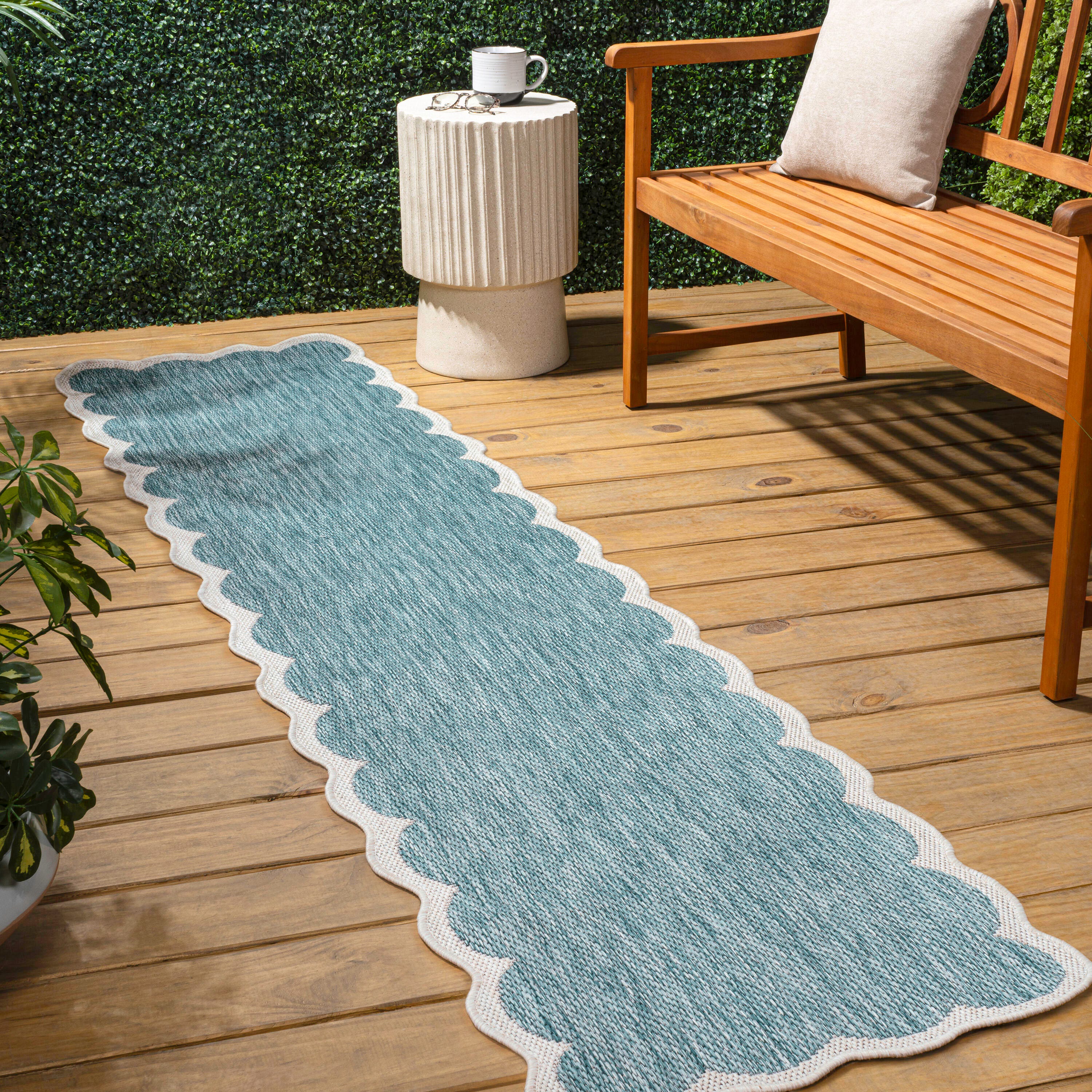 Jonathan Y Alice 2' x 8' Area Rug, Turquoise/Cream, large