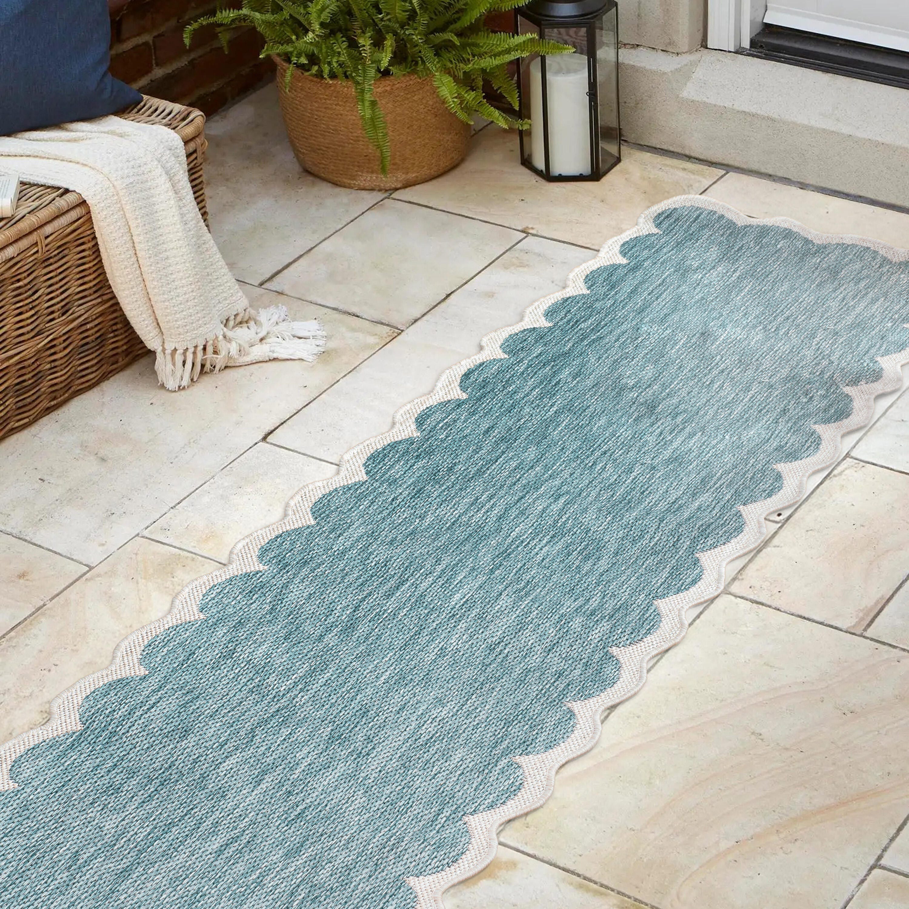 Jonathan Y Alice 2' x 8' Area Rug, Turquoise/Cream, large