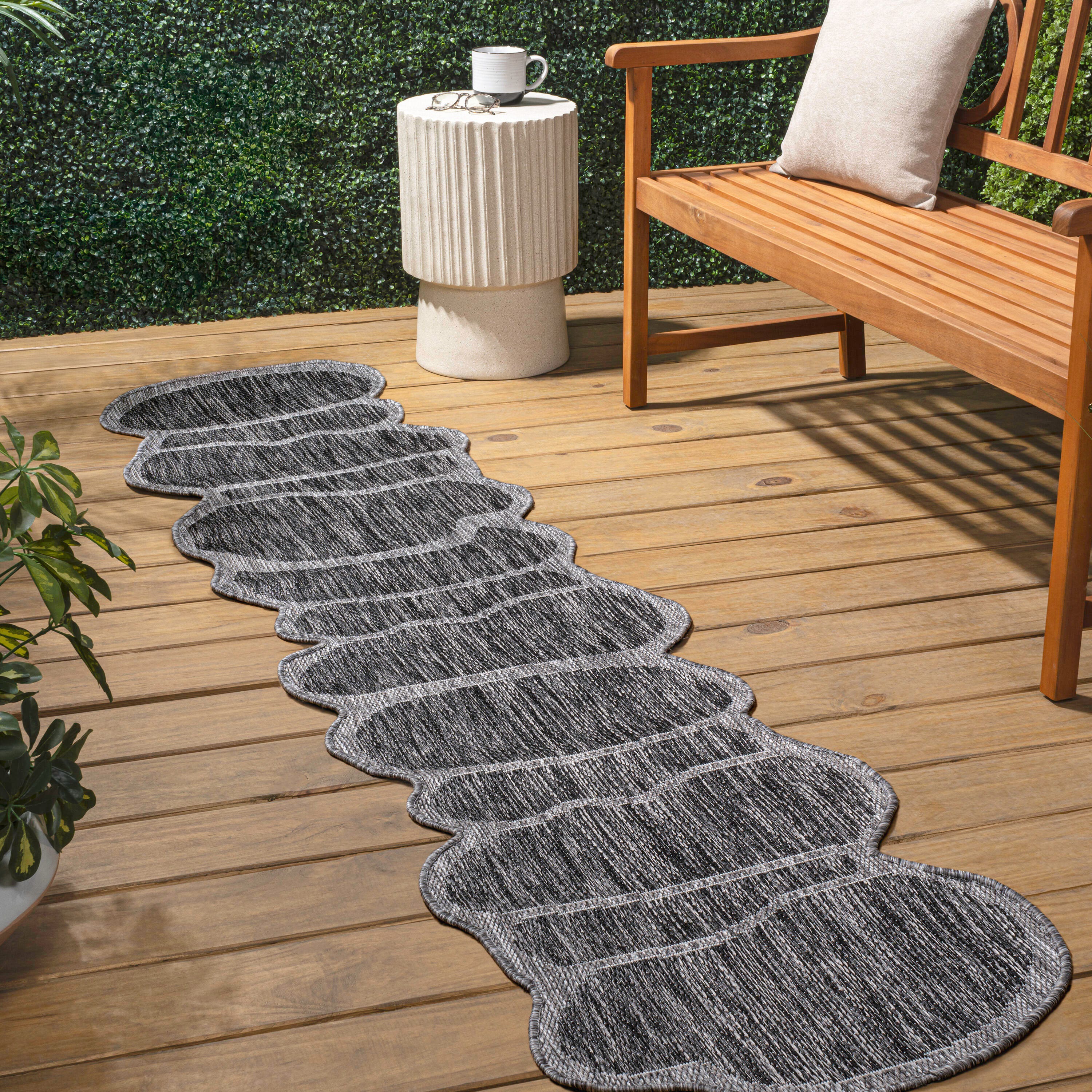 Jonathan Y Rustic 2' x 8' Area Rug, Dark Gray/Gray, large