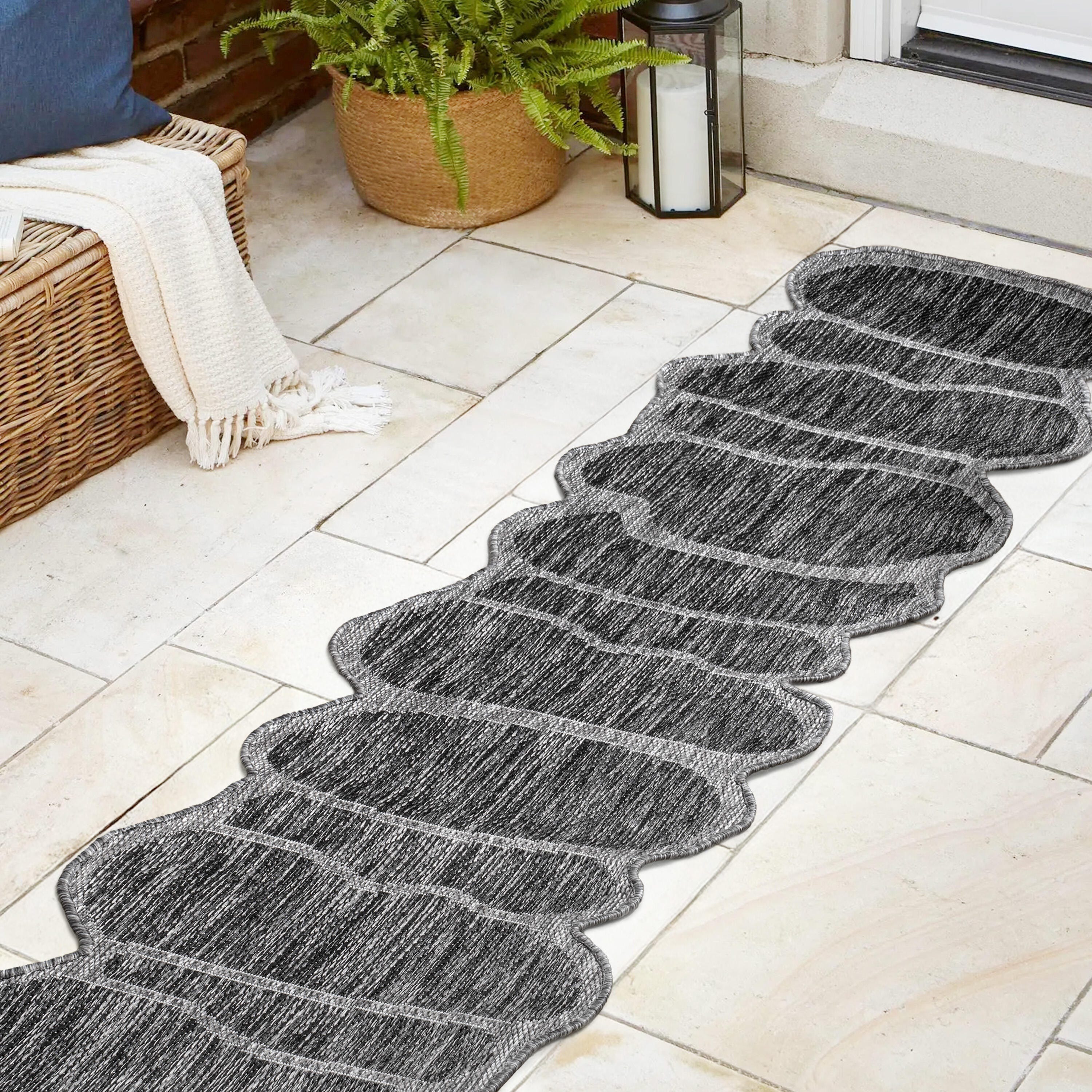 Jonathan Y Rustic 2' x 8' Area Rug, Dark Gray/Gray, large
