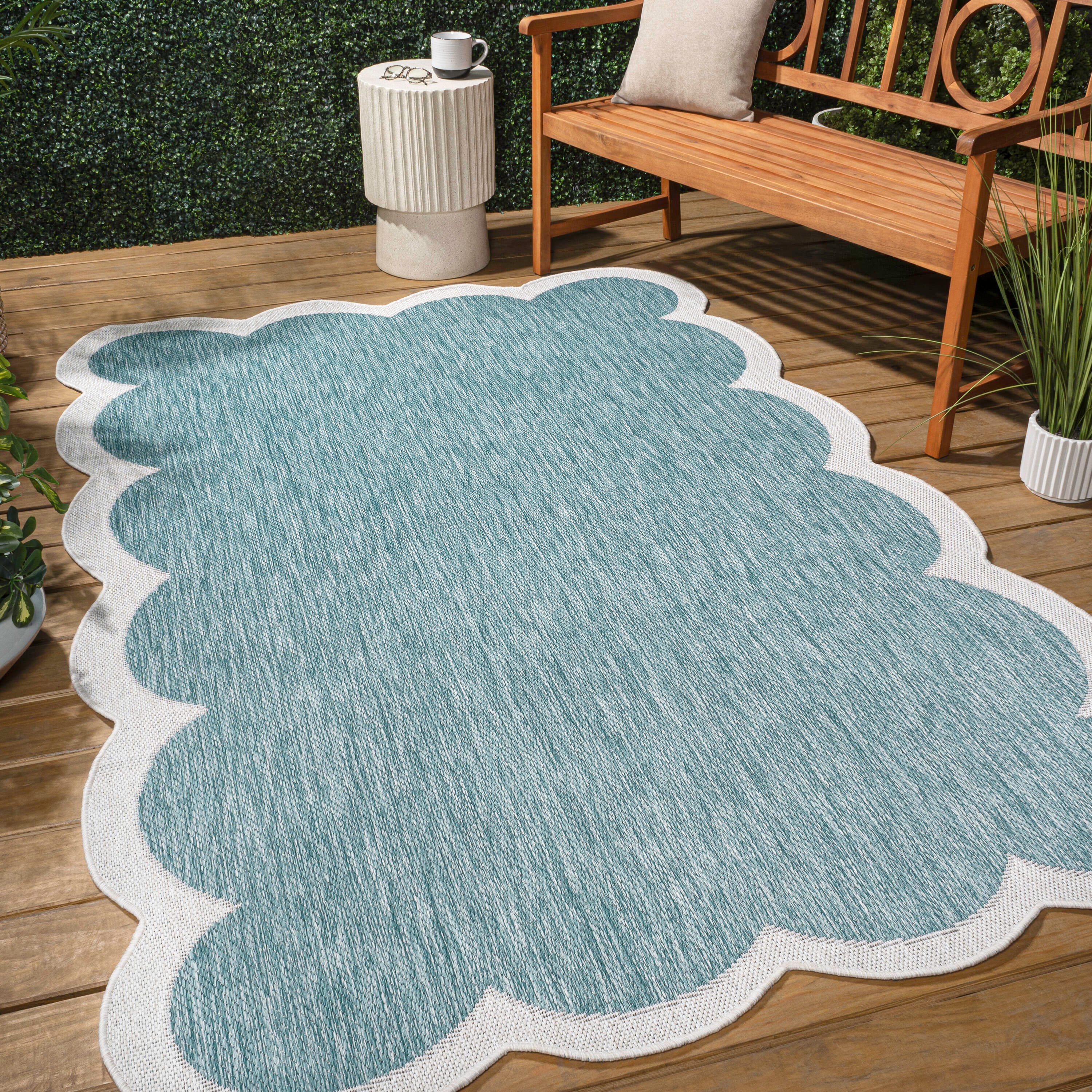 Jonathan Y Alice 4' x 6' Area Rug, Turquoise/Cream, large