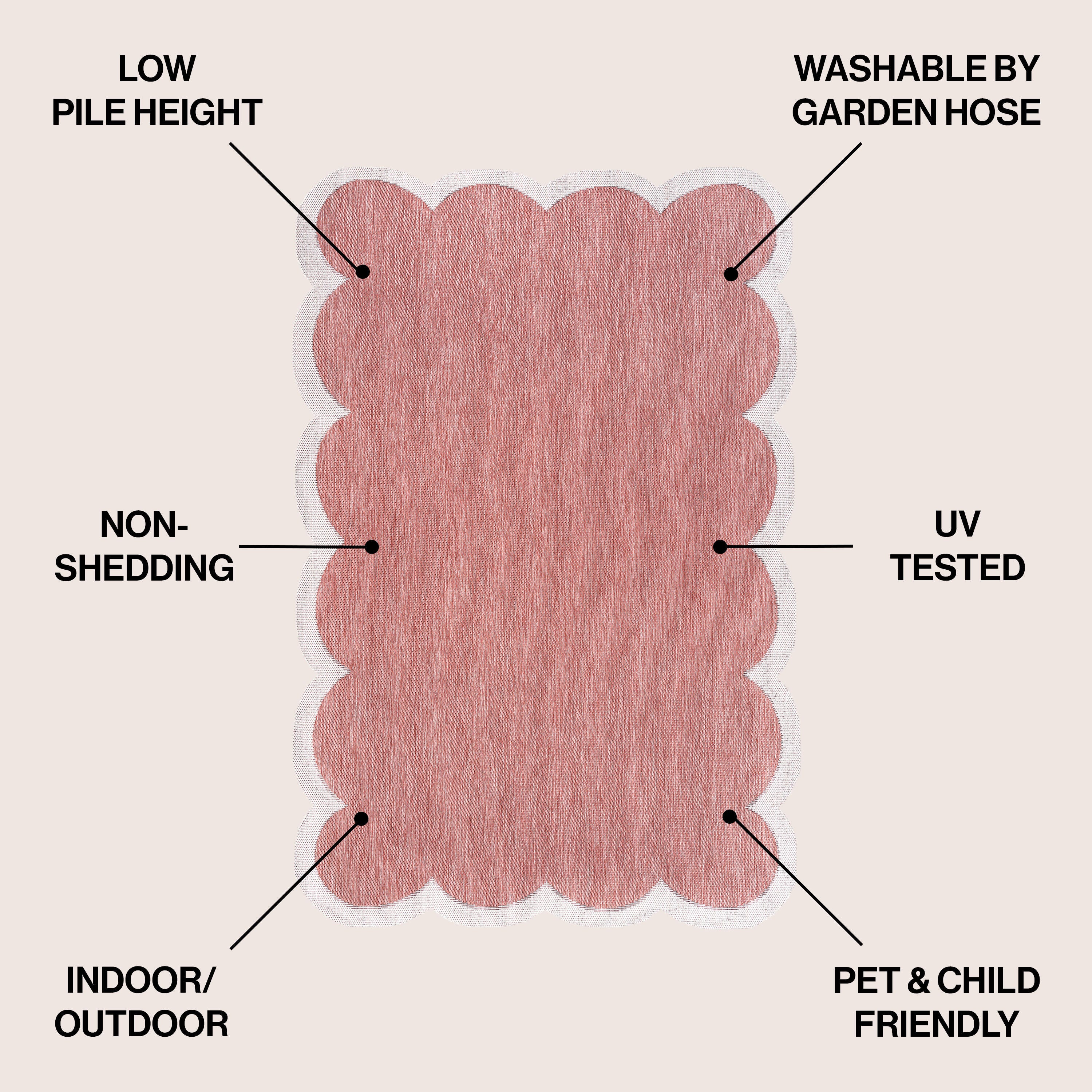 Jonathan Y Alice 4' x 6' Area Rug, Light Rose/Cream, large
