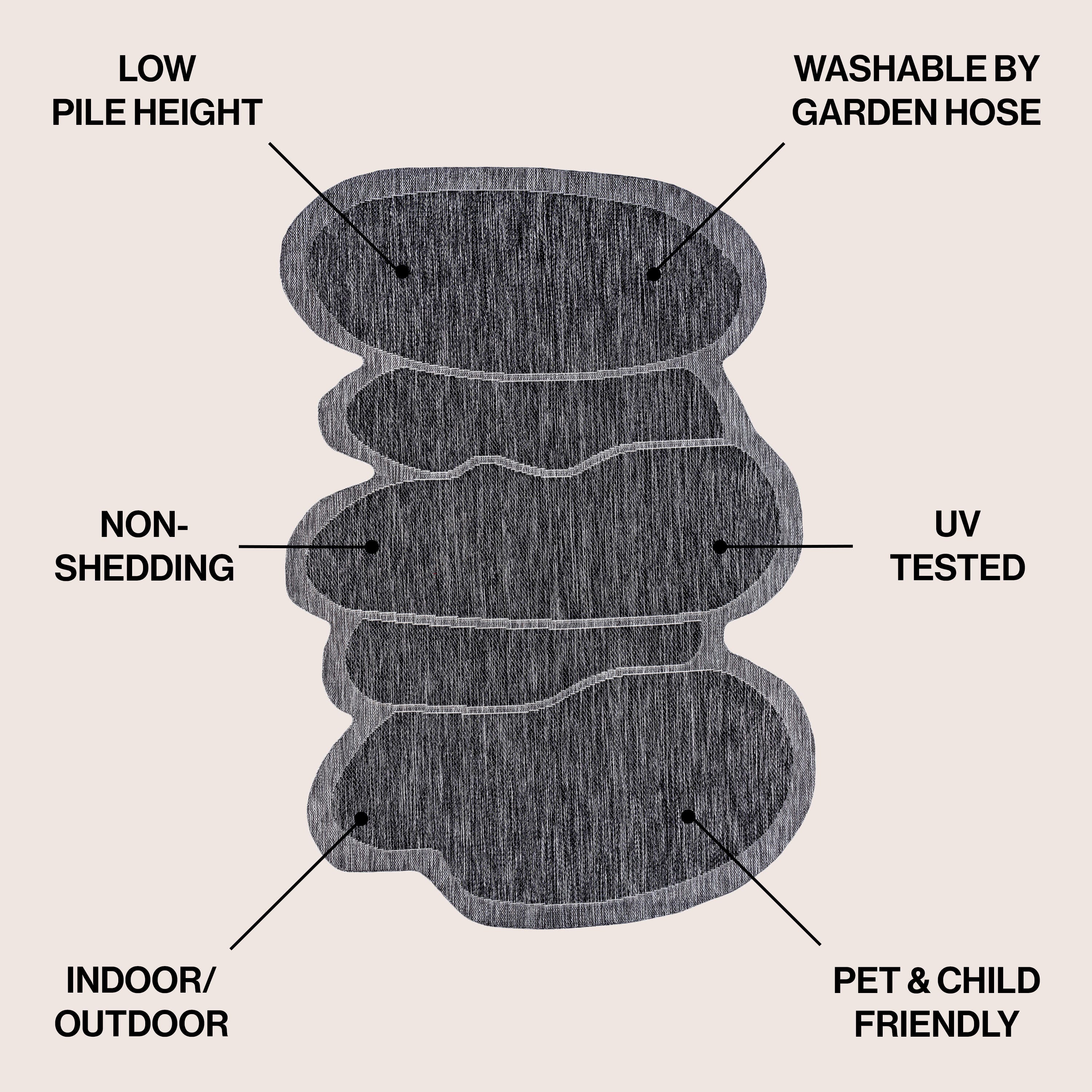 Jonathan Y Rustic 4' x 6' Area Rug, Dark Gray/Gray, large