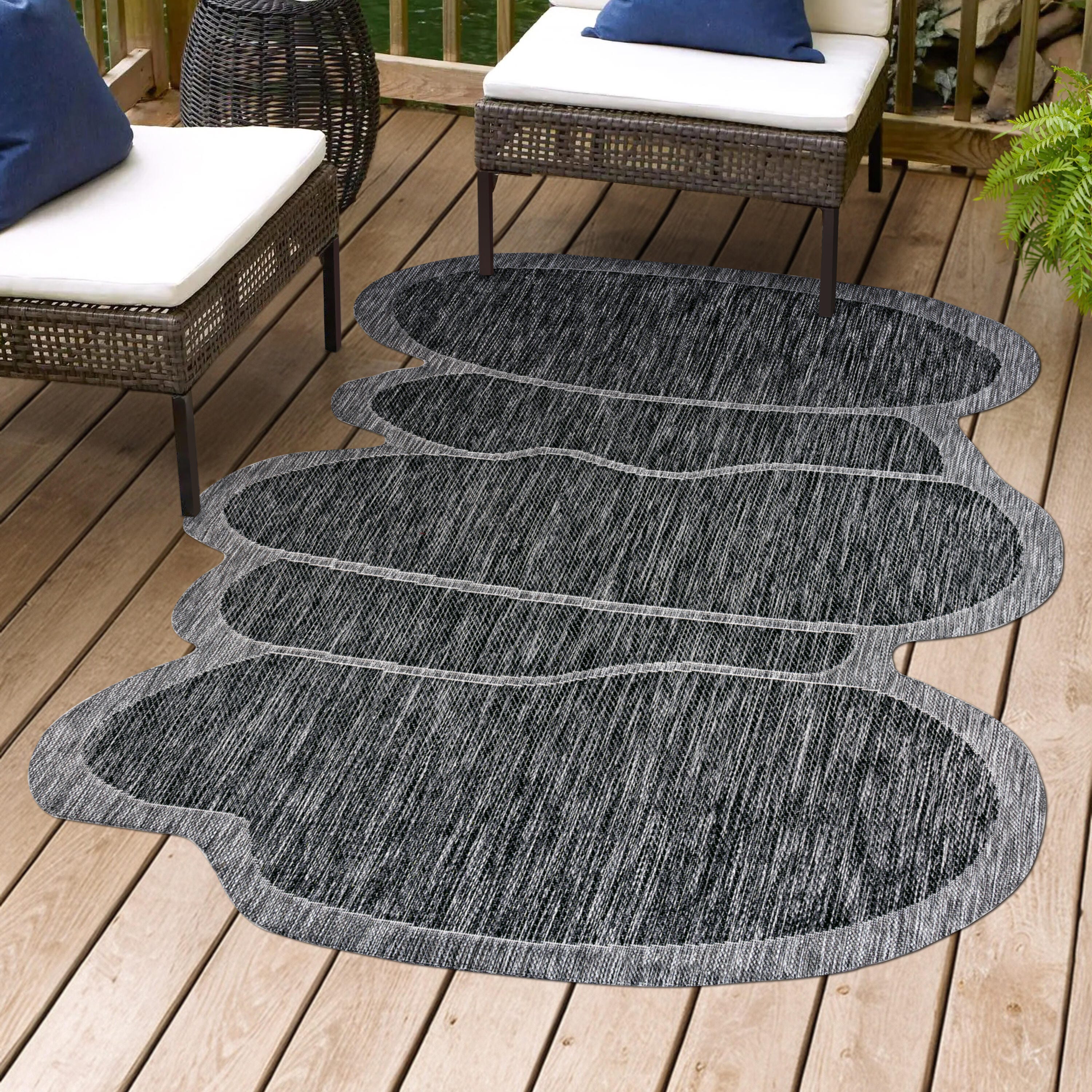 Jonathan Y Rustic 4' x 6' Area Rug, Dark Gray/Gray, large