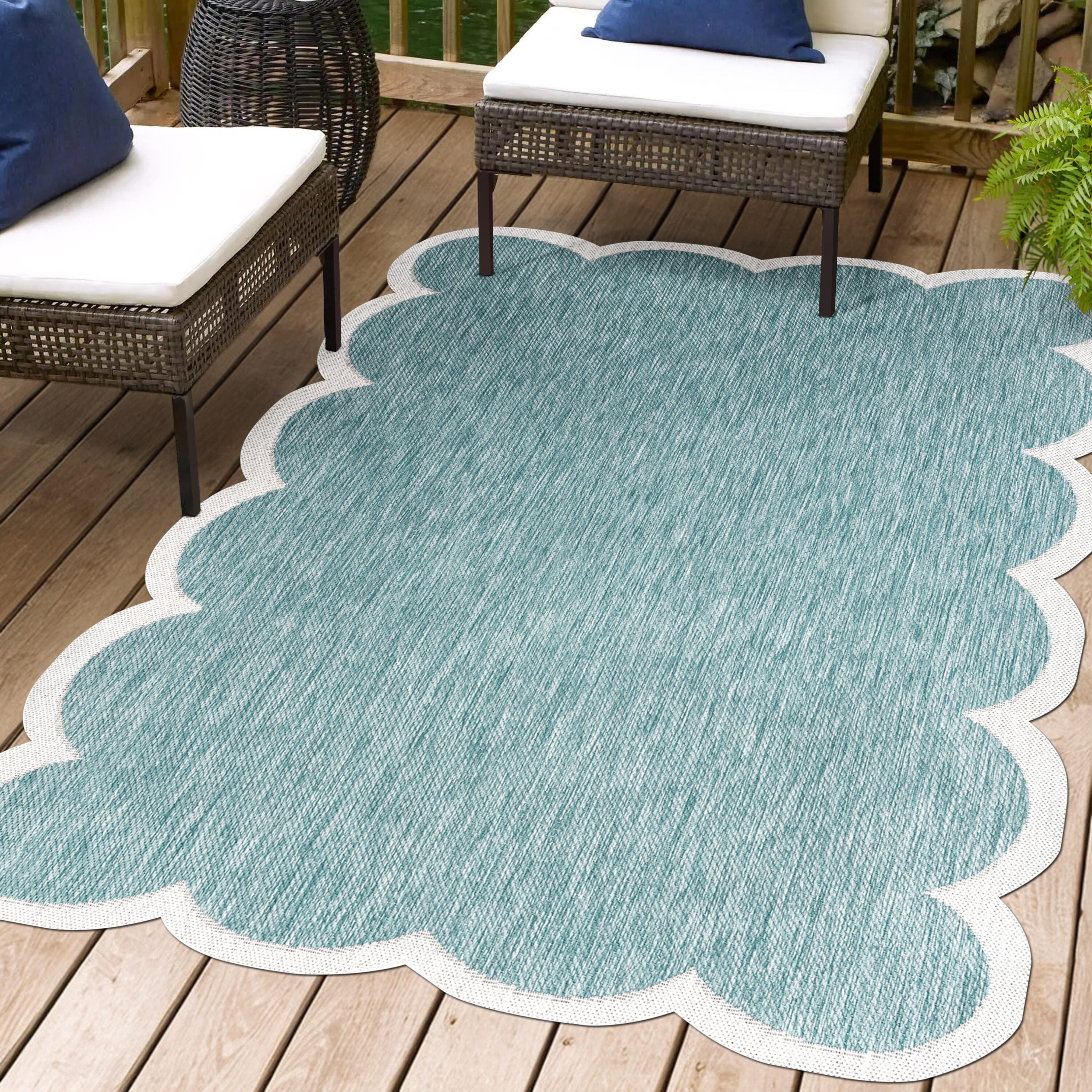 Jonathan Y Alice 8' x 10' Area Rug, Turquoise/Cream, large