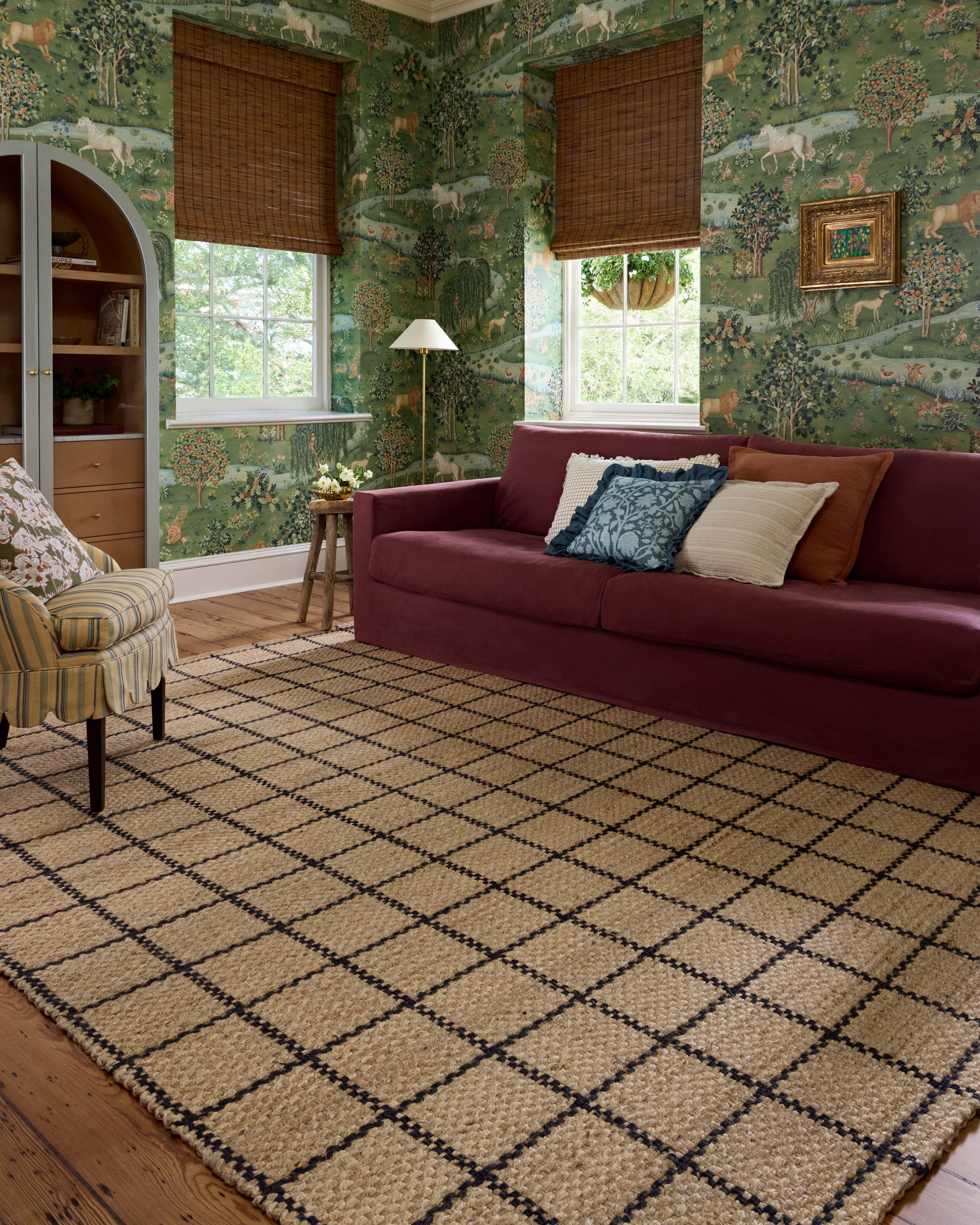 Chris Loves Julia x Loloi Fletcher 5' x 7' 6" Area Rug, Natural/Black, large
