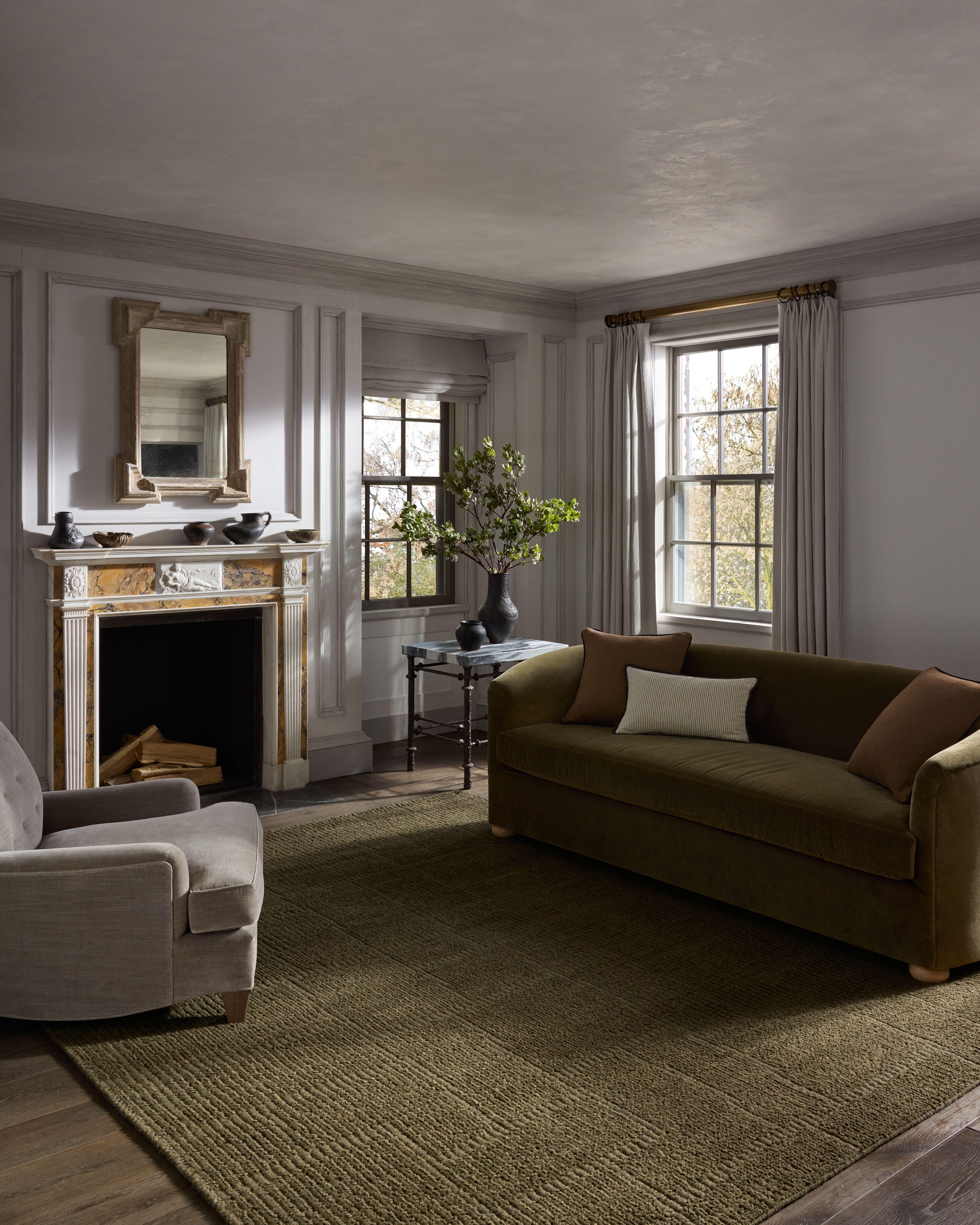 Jeremiah Brent x Loloi Greenwich 5' x 7' 6" Area Rug, Sage, rollover