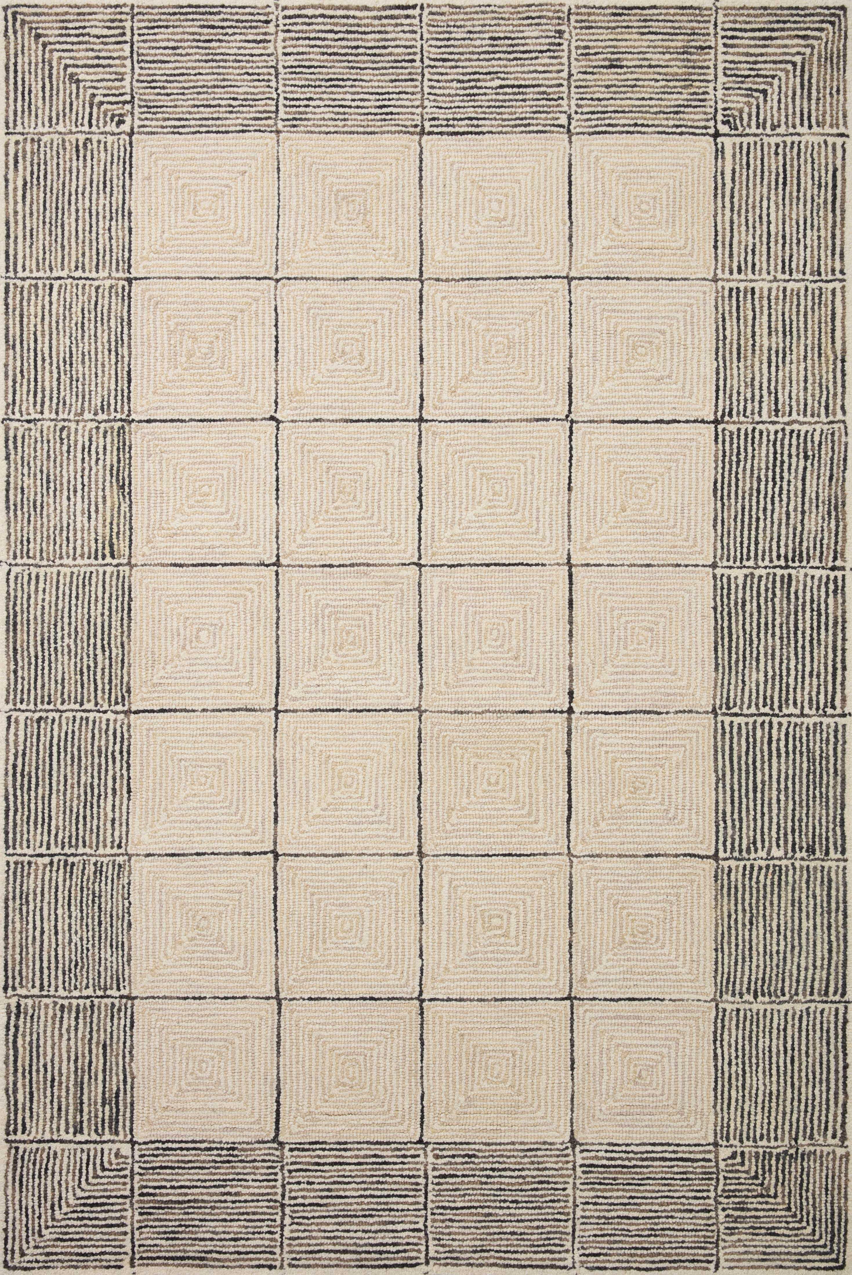 Chris Loves Julia x Loloi Francis 5' x 7' 6" Area Rug, Cream/Black, large