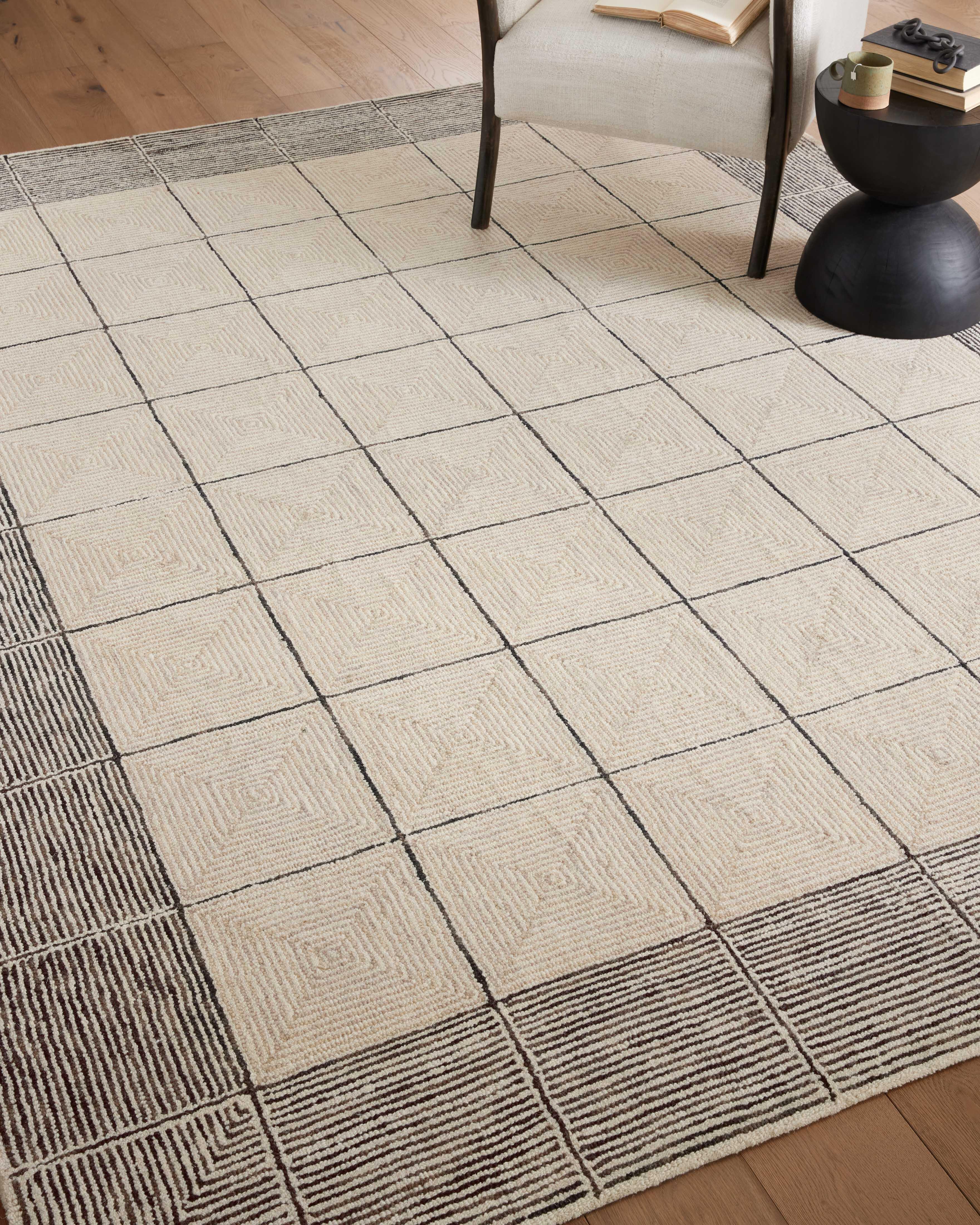 Chris Loves Julia x Loloi Francis 5' x 7' 6" Area Rug, Cream/Black, large