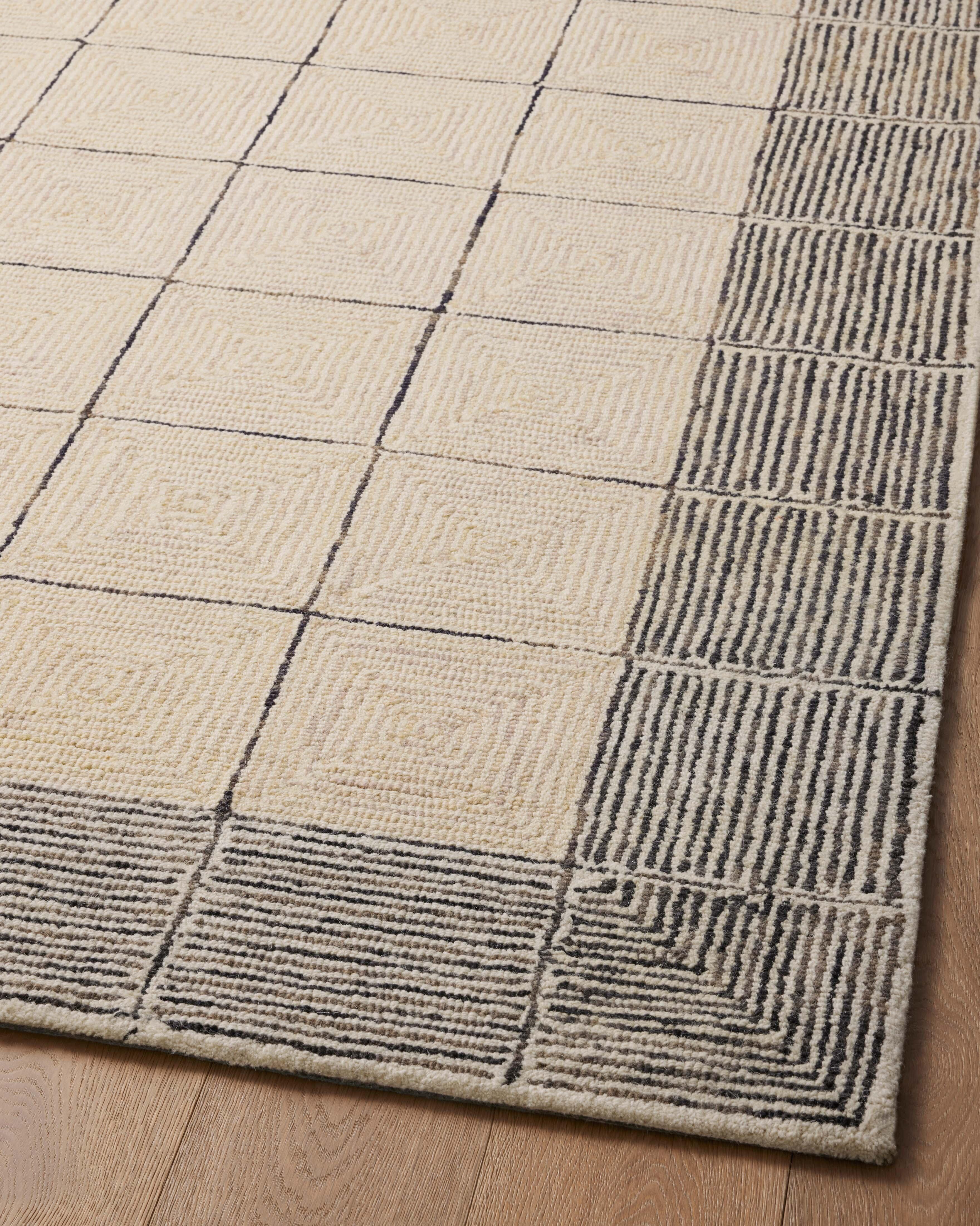 Chris Loves Julia x Loloi Francis 8' 6" x 12' Area Rug, Cream/Black, large
