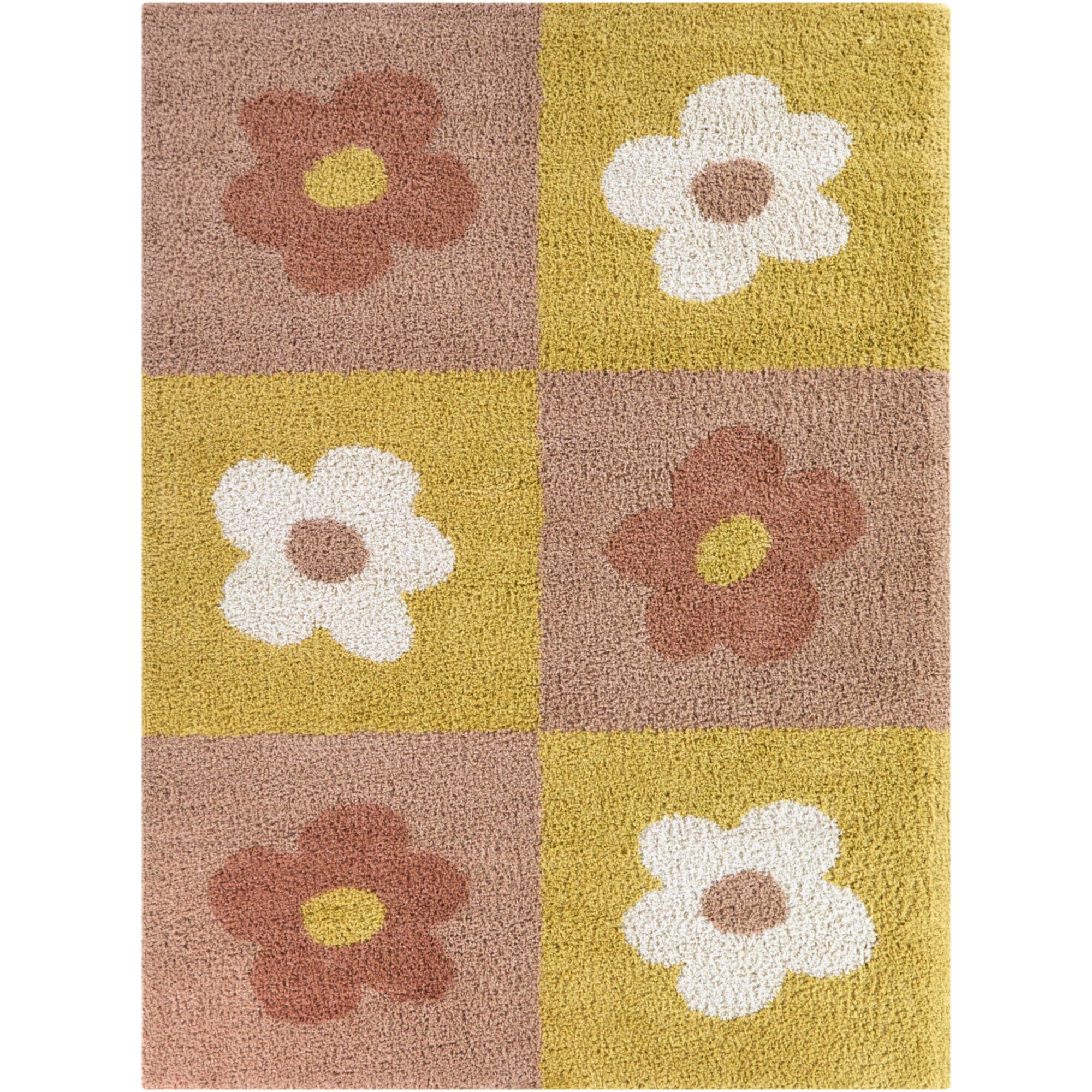 Balta Rugs Floral 3' 11" x 5' 7" Area Rug, Yellow, large