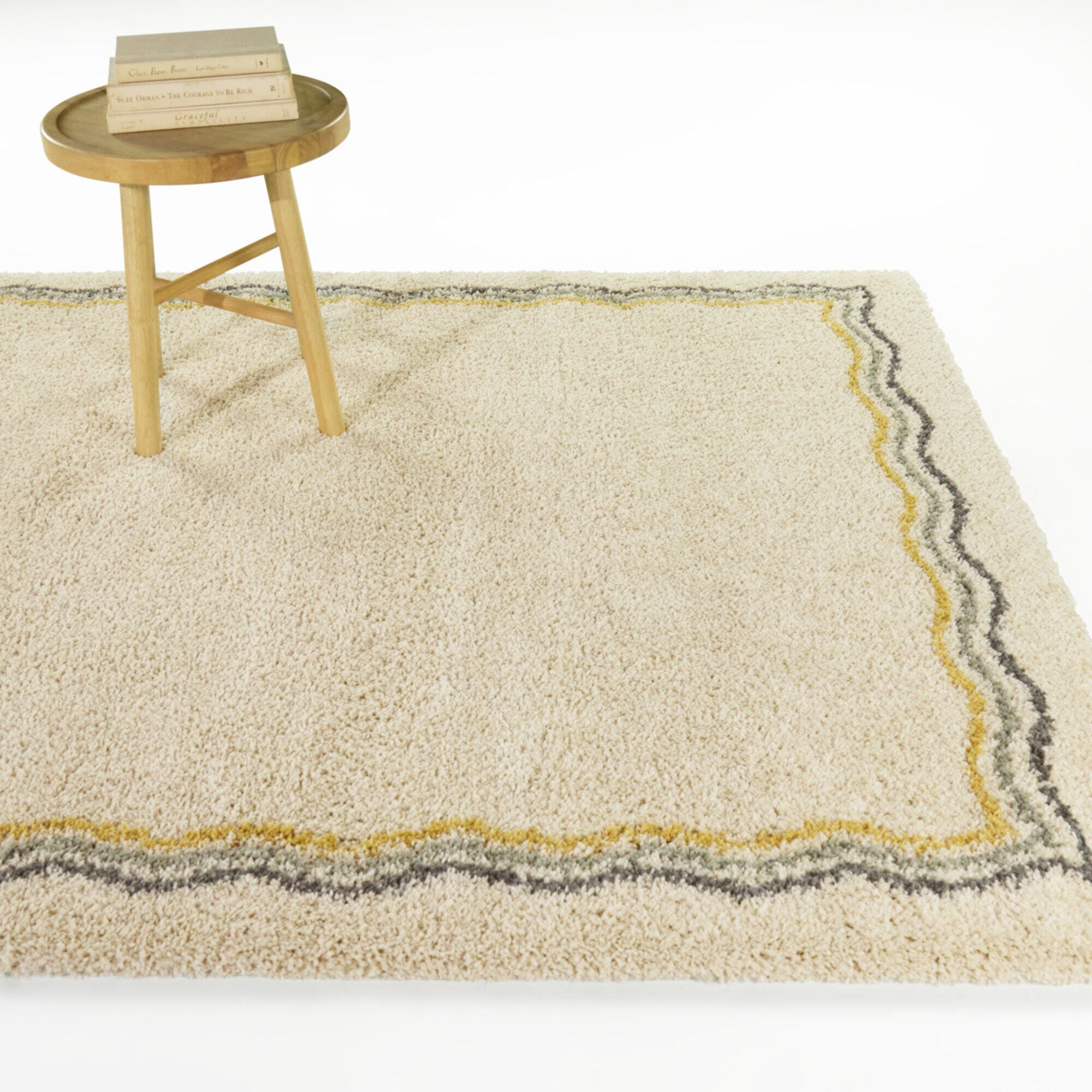 Balta Rugs Scallop 7' 10" x 10' Bordered Area Rug, Cream, rollover
