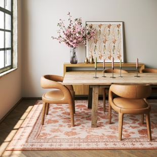 Padma Lakshmi x Rugs USA Botanica 3' x 5' Area Rug, Orange, rollover
