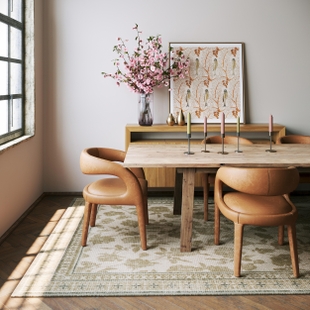 Padma Lakshmi x Rugs USA Botanica 3' x 5' Area Rug, Olive Green, rollover
