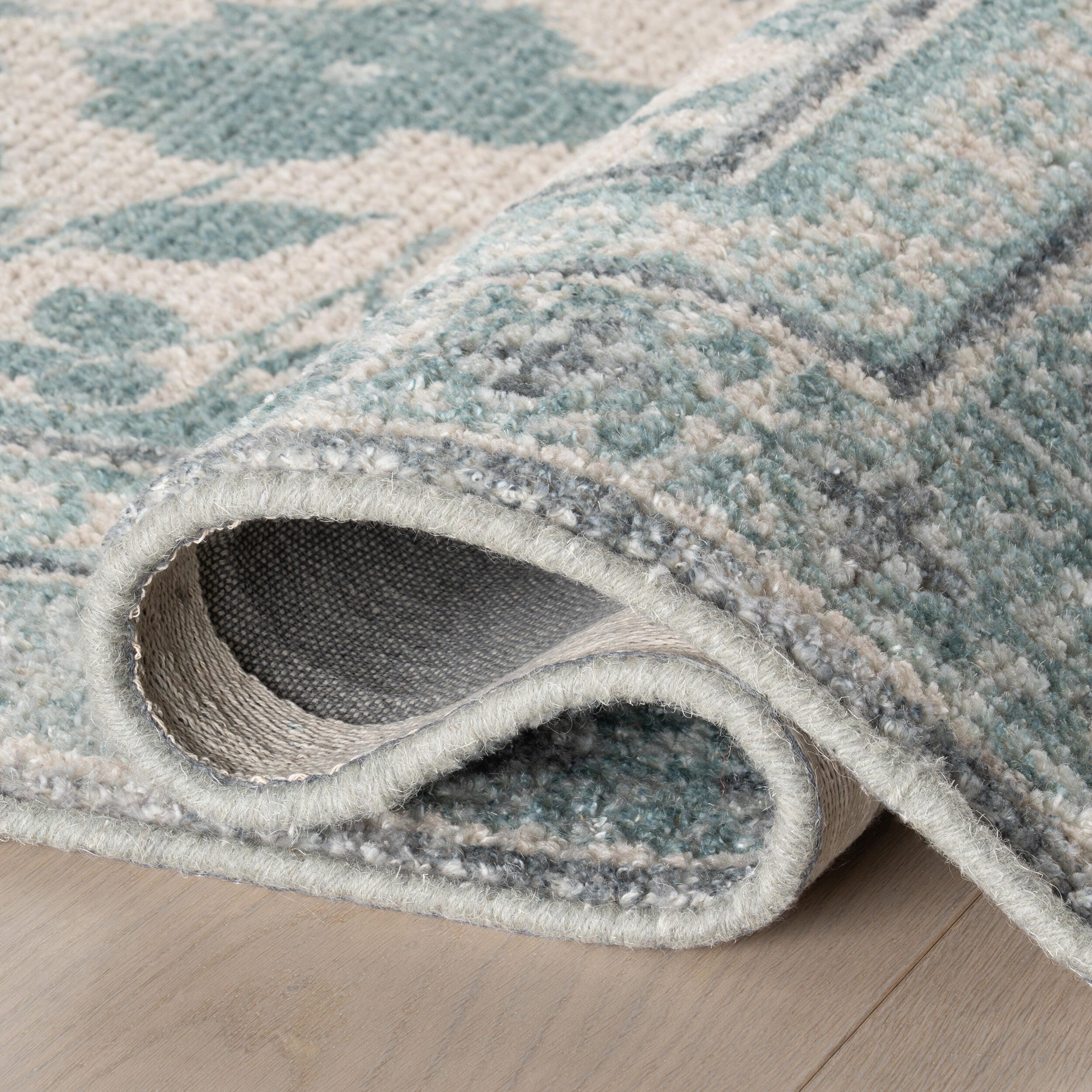Padma Lakshmi x Rugs USA Botanica 4' x 6' Area Rug, Teal, large