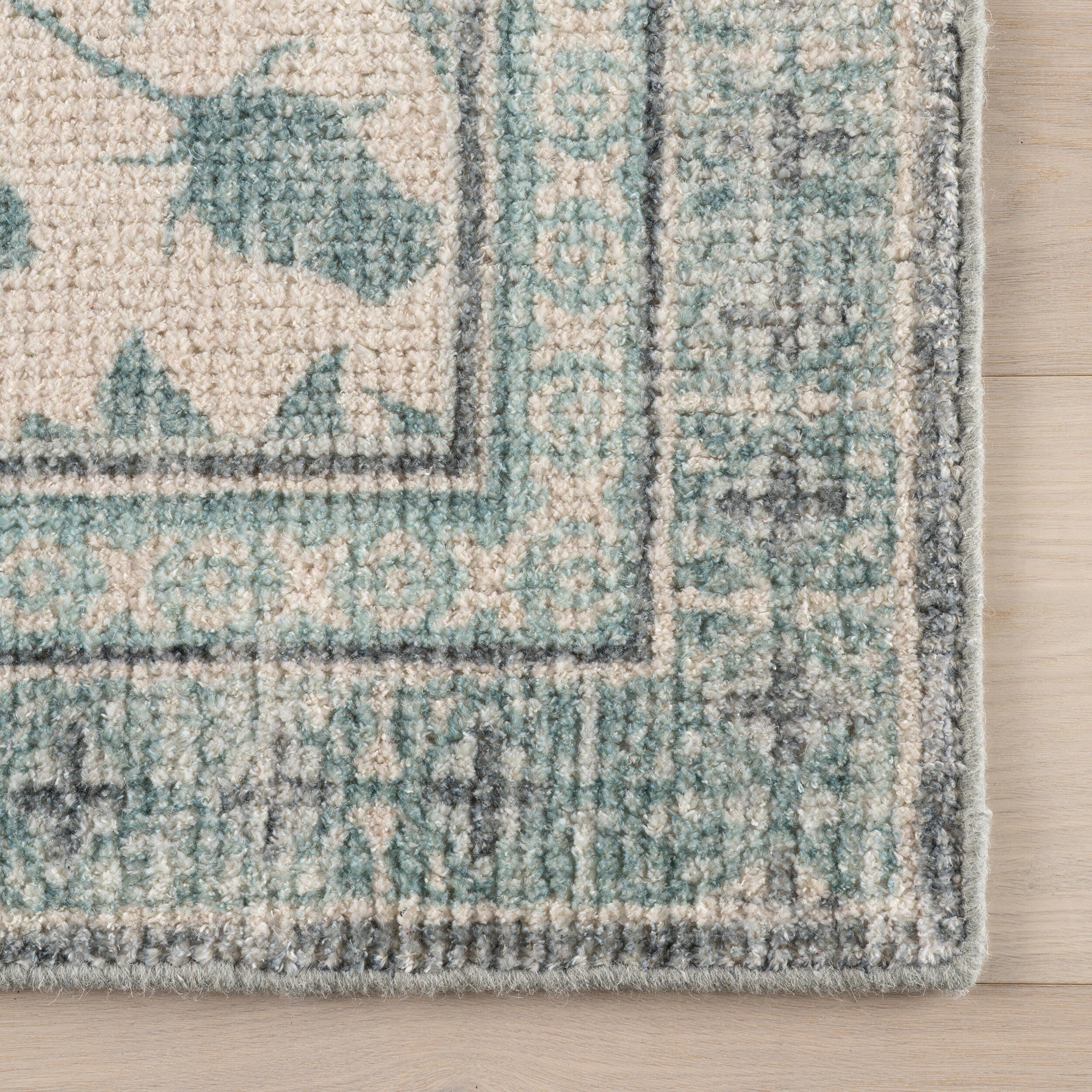Padma Lakshmi x Rugs USA Botanica 4' x 6' Area Rug, Teal, large