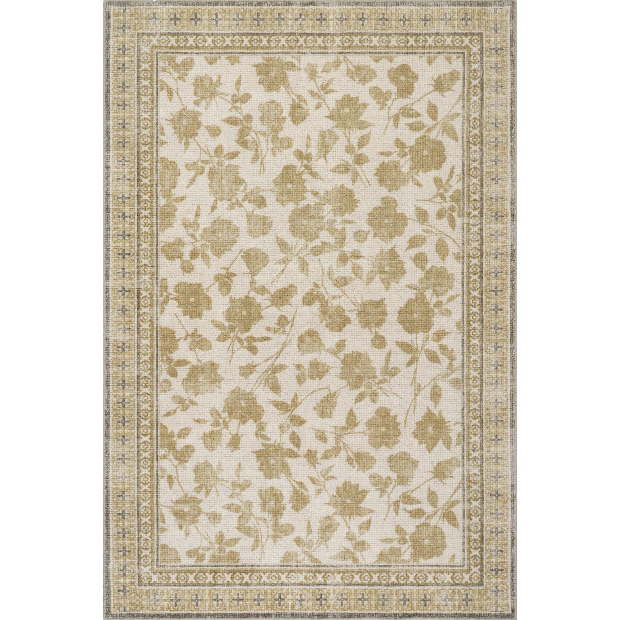 Padma Lakshmi x Rugs USA Botanica 4' x 6' Area Rug, Olive Green, large