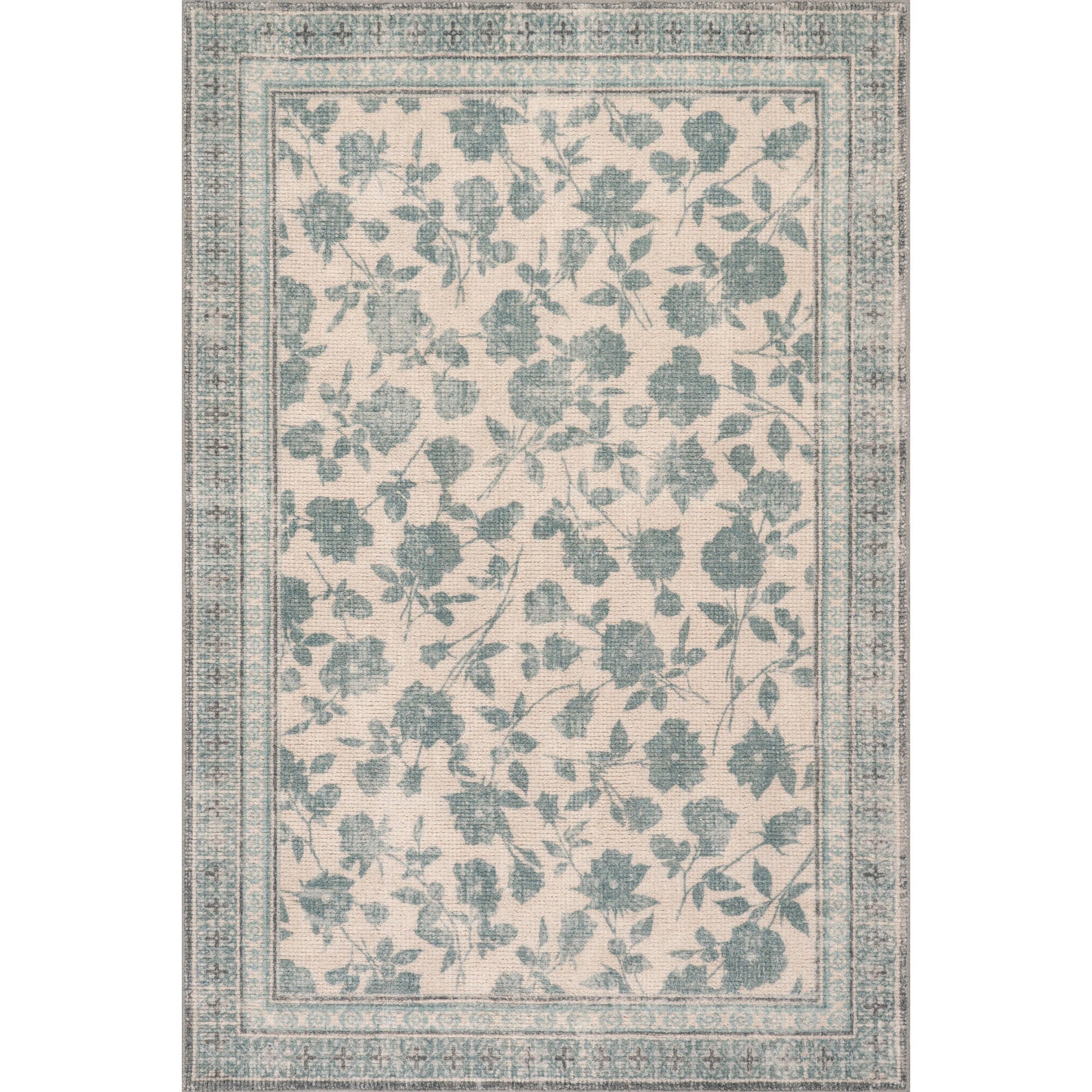 Padma Lakshmi x Rugs USA Botanica 8' x 10' Area Rug, Teal, large