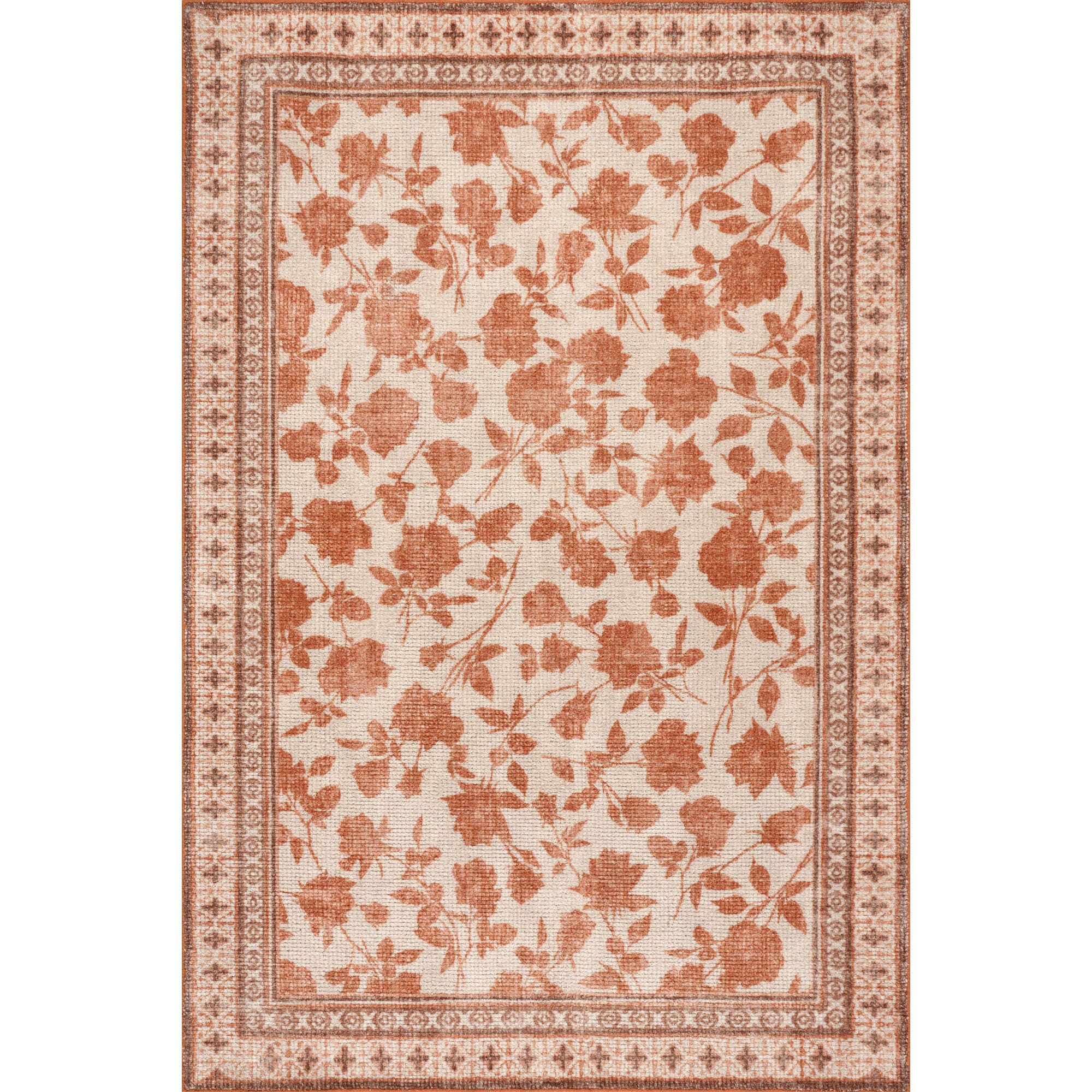 Padma Lakshmi x Rugs USA Botanica 8' x 10' Area Rug, Orange, large