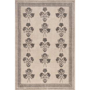 Padma Lakshmi x Rugs USA Floris 3' x 5' Area Rug, Light Beige, large