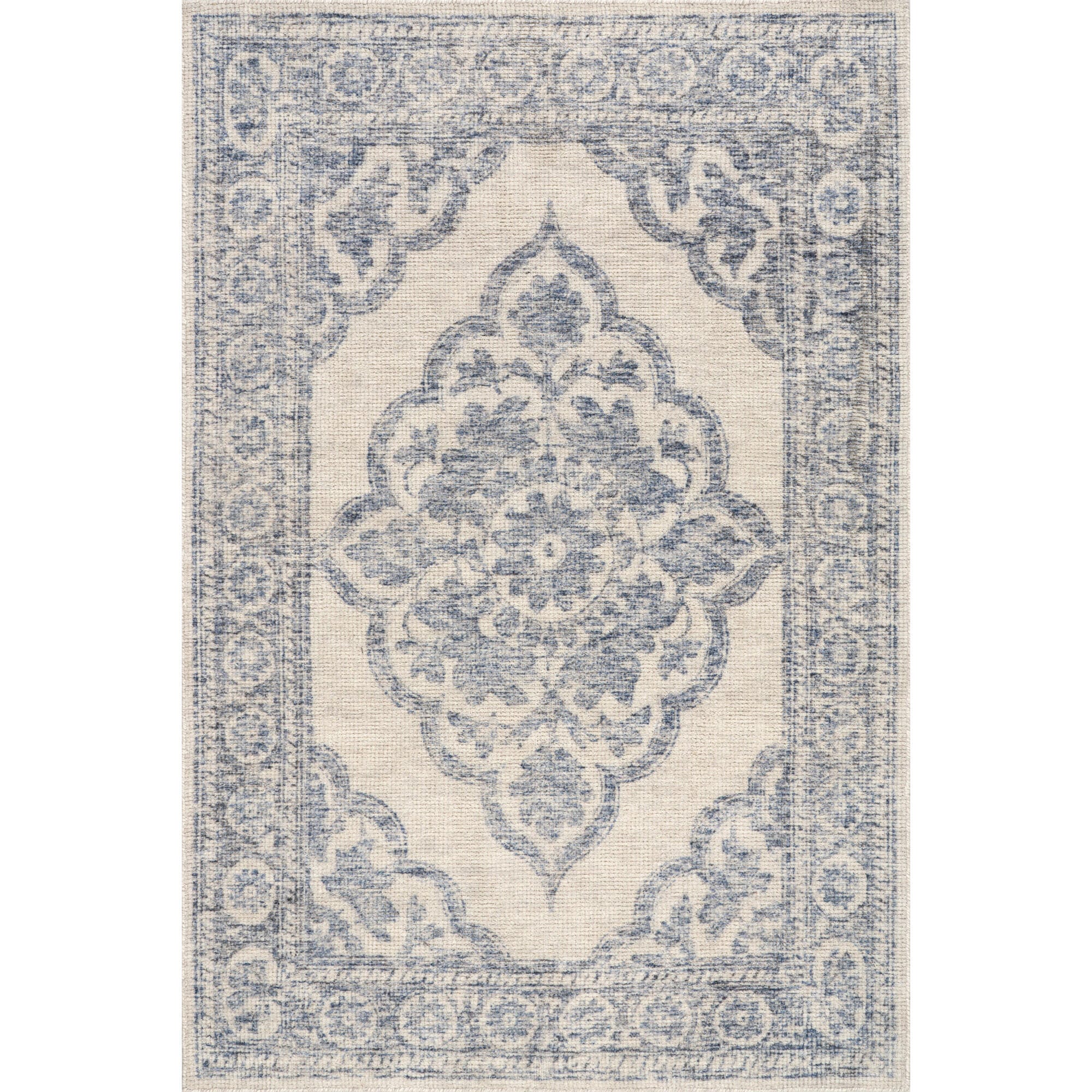 Padma Lakshmi x Rugs USA Istanbul 4' x 6' Area Rug, Dark Blue, large