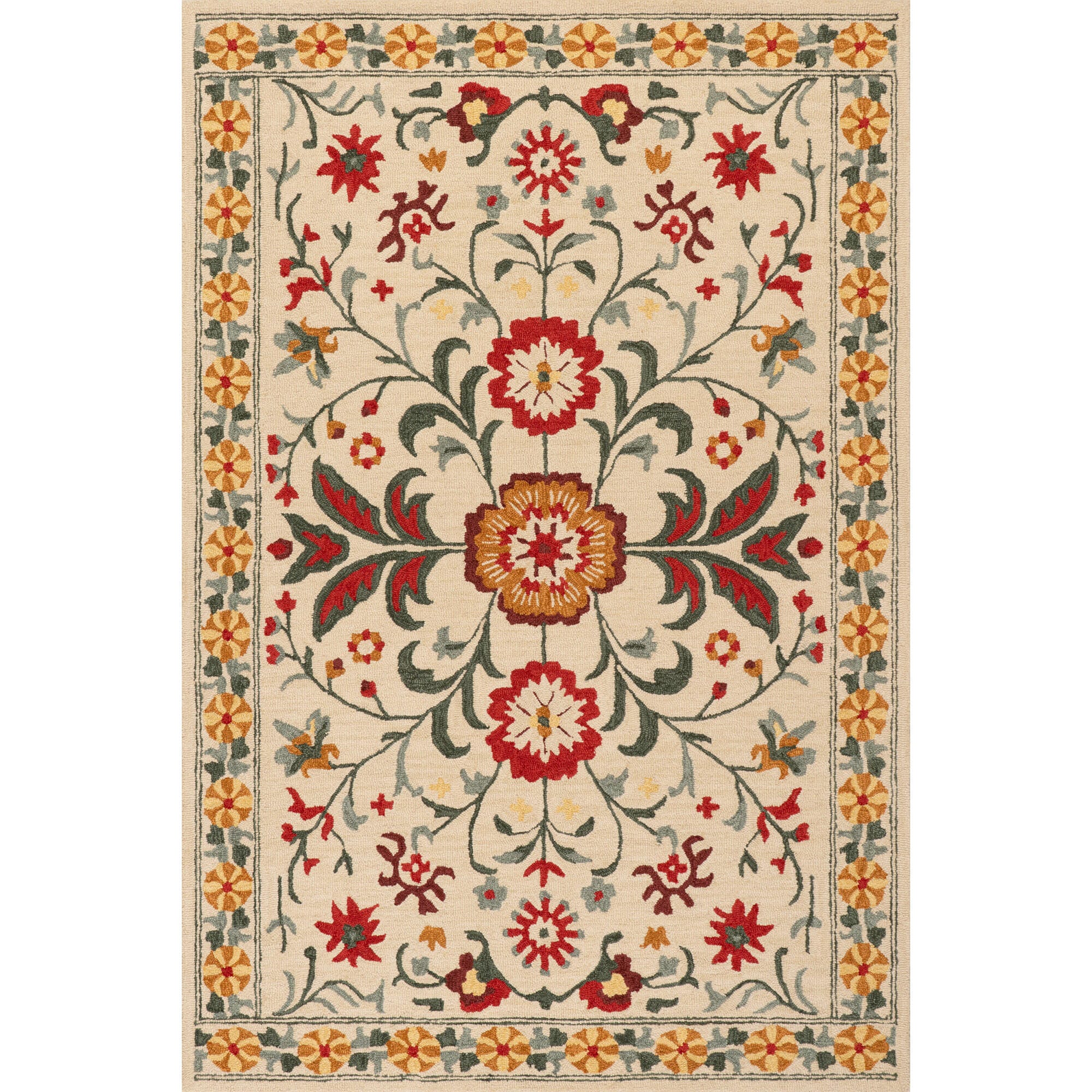Padma Lakshmi x Rugs USA Shangrila 4' x 6' Area Rug, Beige, large