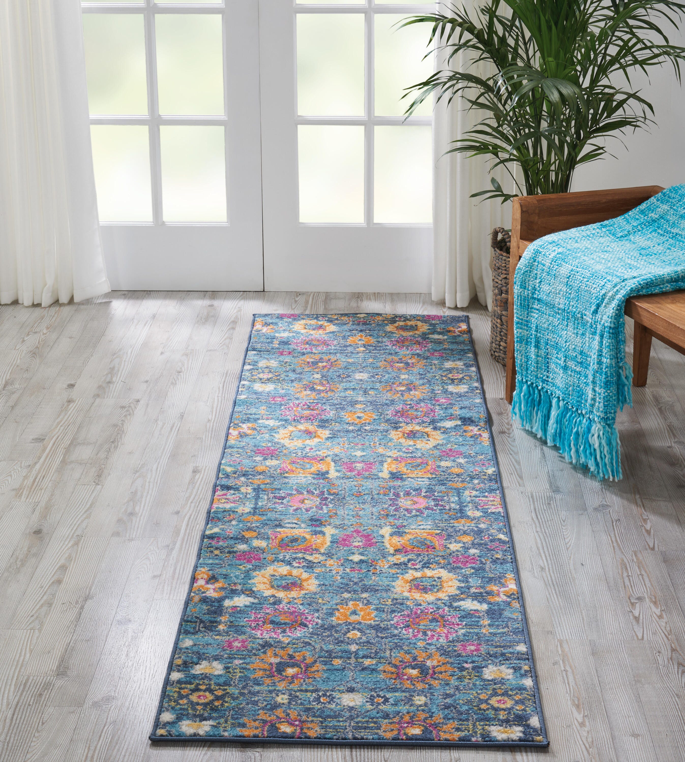 Nourison Home Passion Lush 2'2" x 7'6" Runner Rug, Denim, large