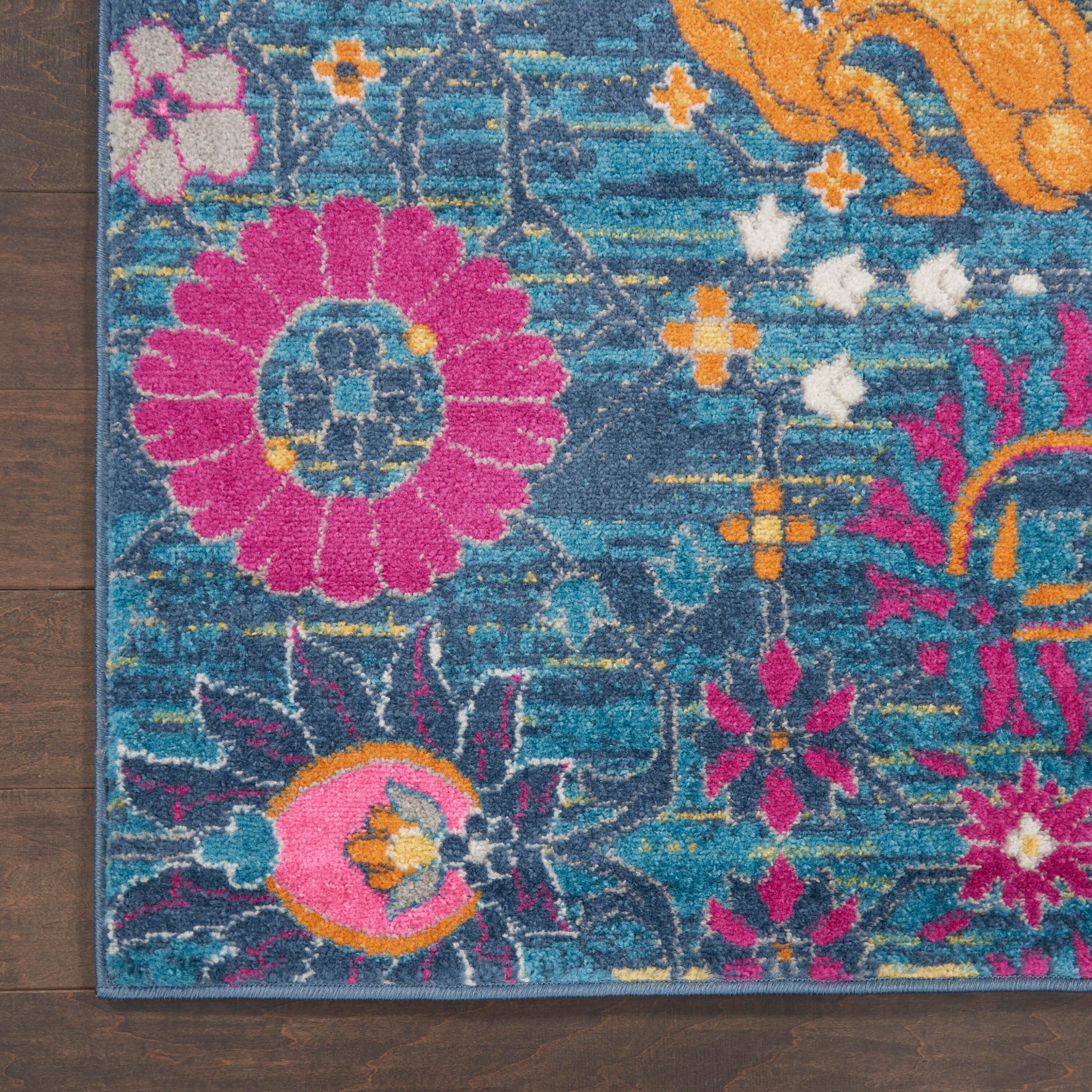 Nourison Home Passion Lush 2'2" x 7'6" Runner Rug, Denim, large