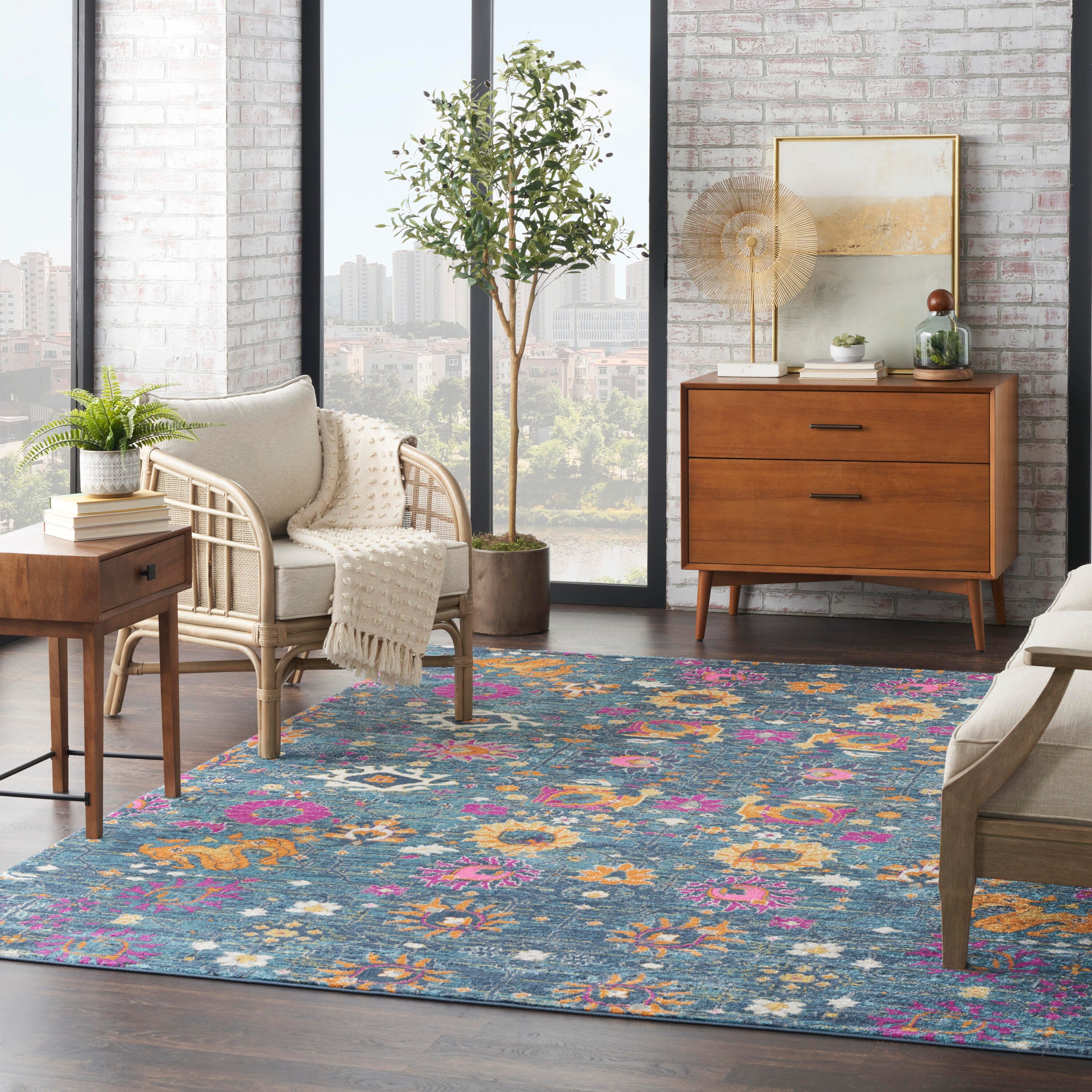 Nourison Home Passion Lush 6'7" x 9'6" Area Rug, Denim, large