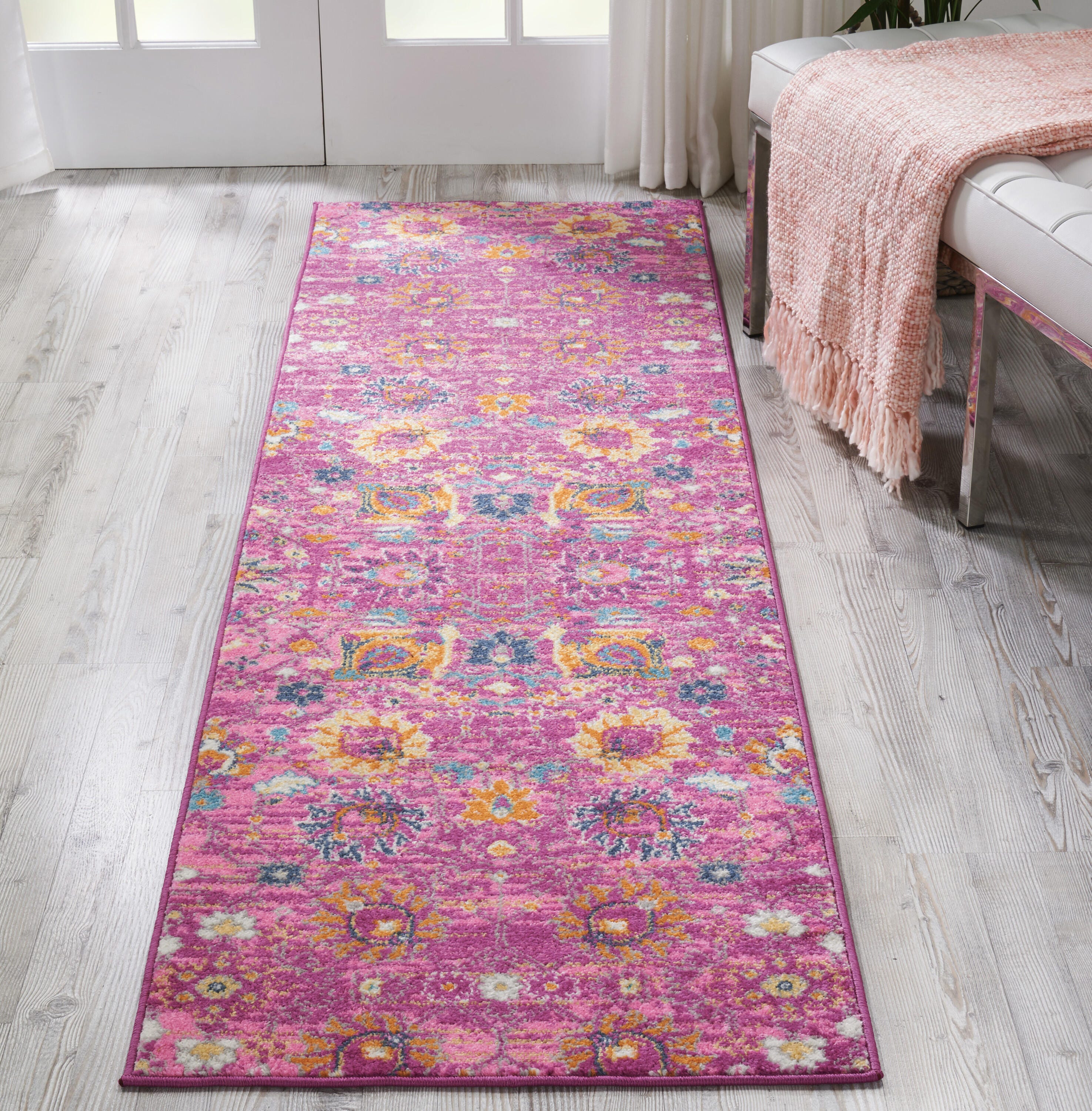Nourison Home Passion Lush 2'2" x 7'6" Runner Rug, Fuchsia, rollover