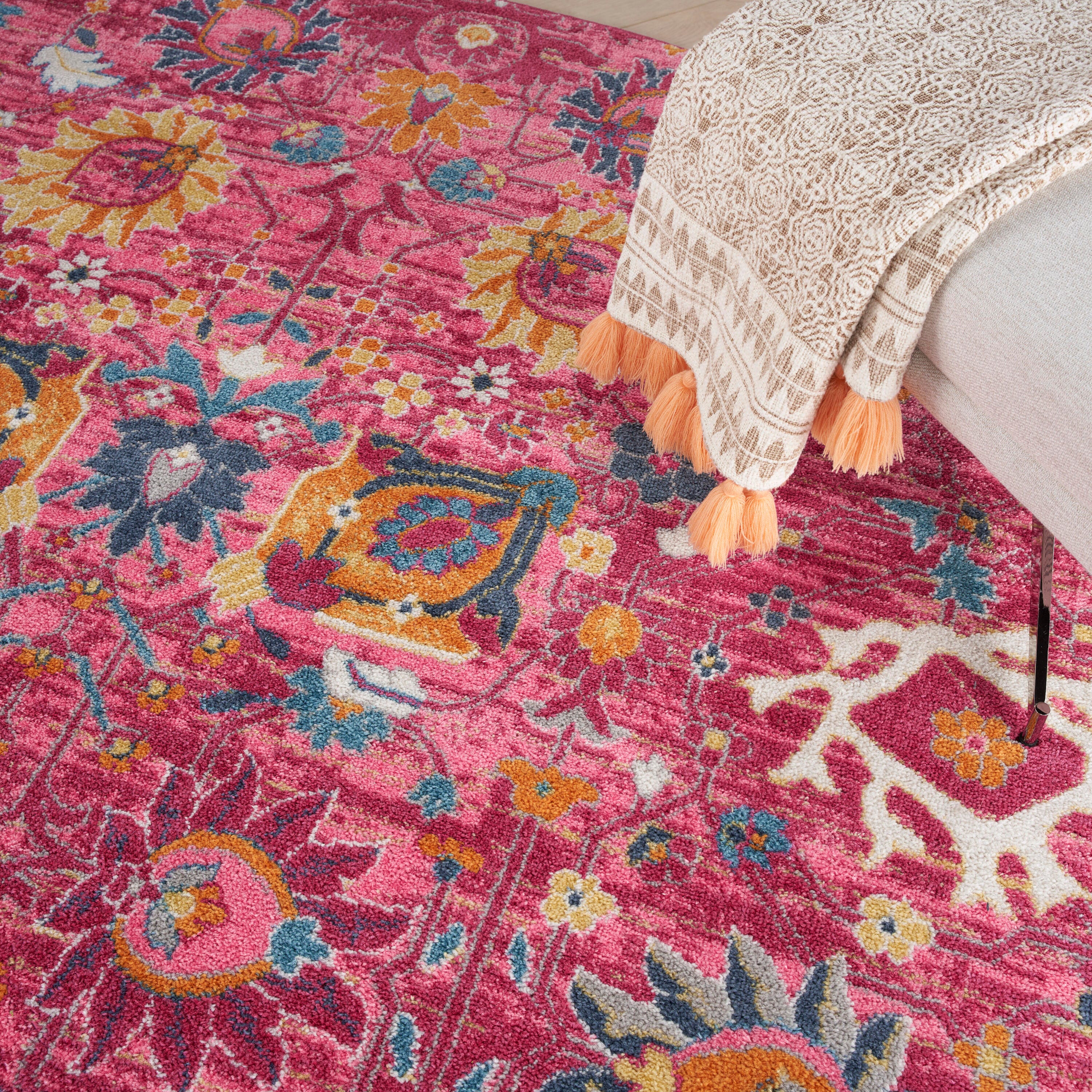 Nourison Home Passion Lush 5'3" x 7'3" Area Rug, Fuchsia, large