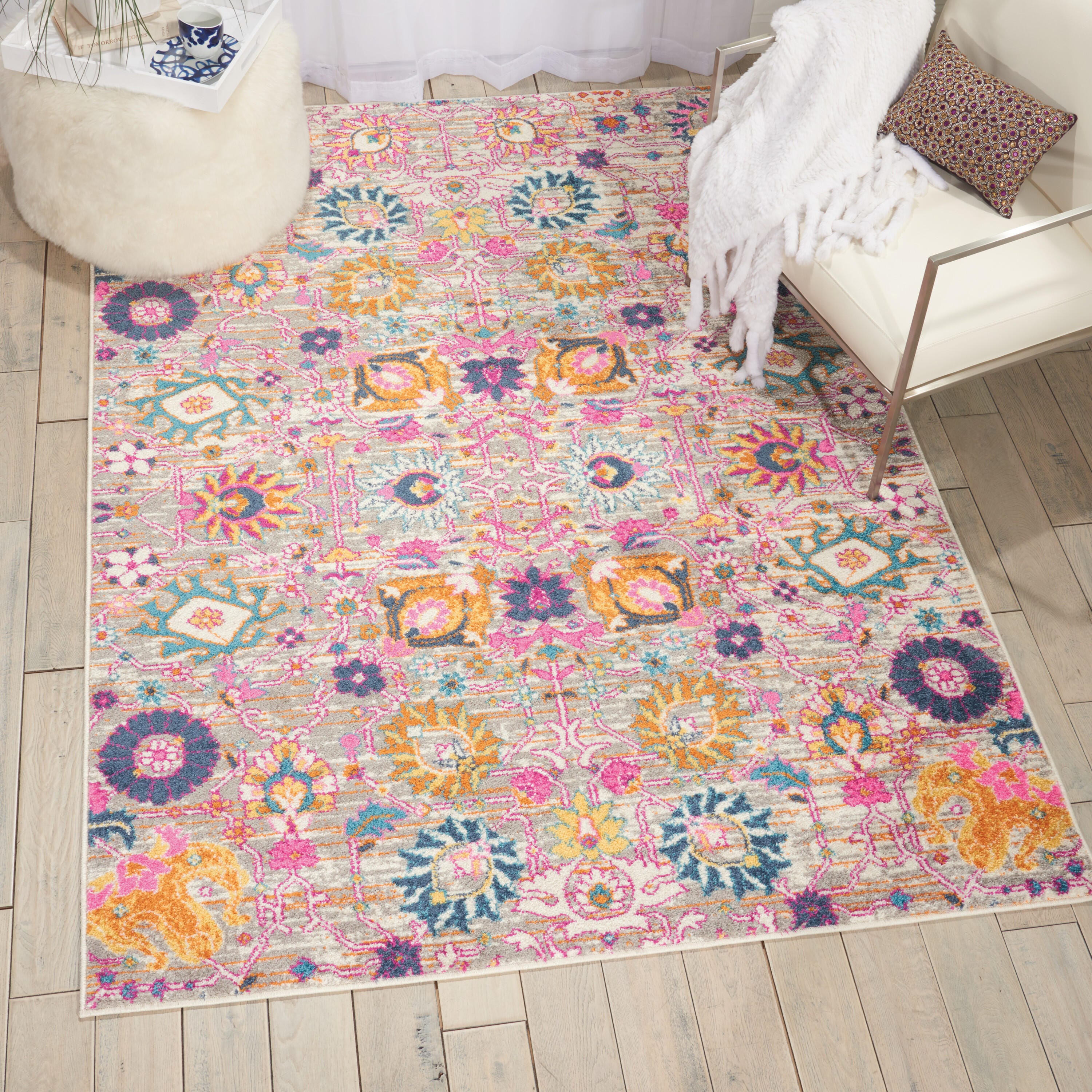 Nourison Home Passion Lush 5'3" x 7'3" Area Rug, Silver, large