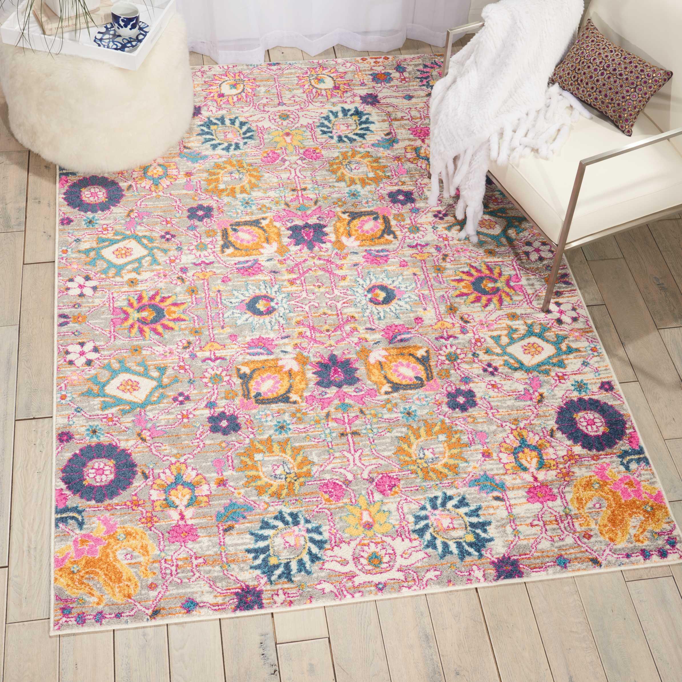 Nourison Home Passion Lush 6'7" x 9'6" Area Rug, Silver, rollover