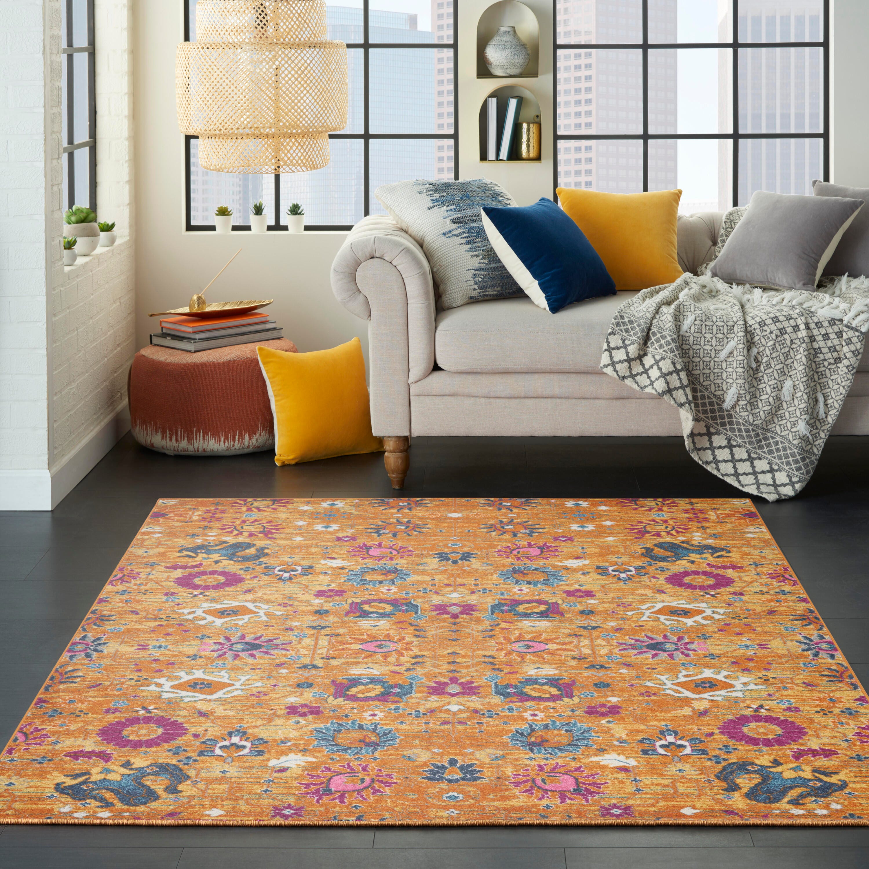 Nourison Home Passion Lush 5'3" x 7'3" Area Rug, Sunburst, large