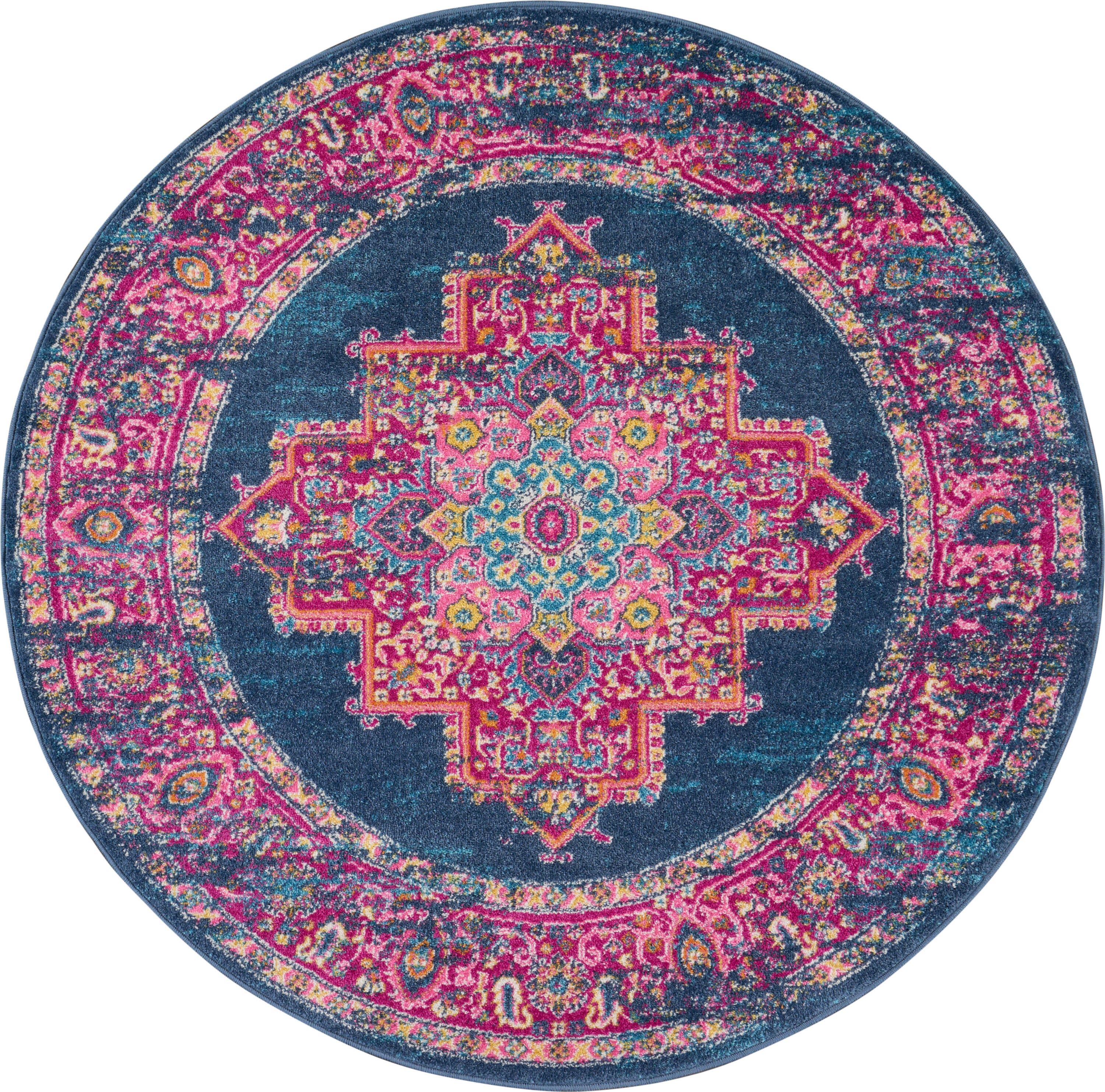 Nourison Home Passion 4' Round Area Rug, Blue, large